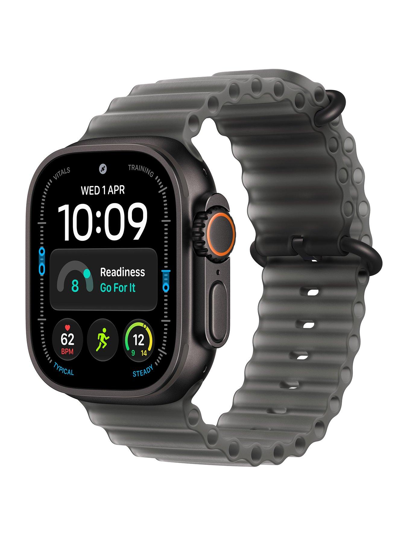 Image 1 of 7 of Apple Watch Ultra 4 (GPS + Cellular) 49mm Black Titanium Case with Translucent Black Ocean Band