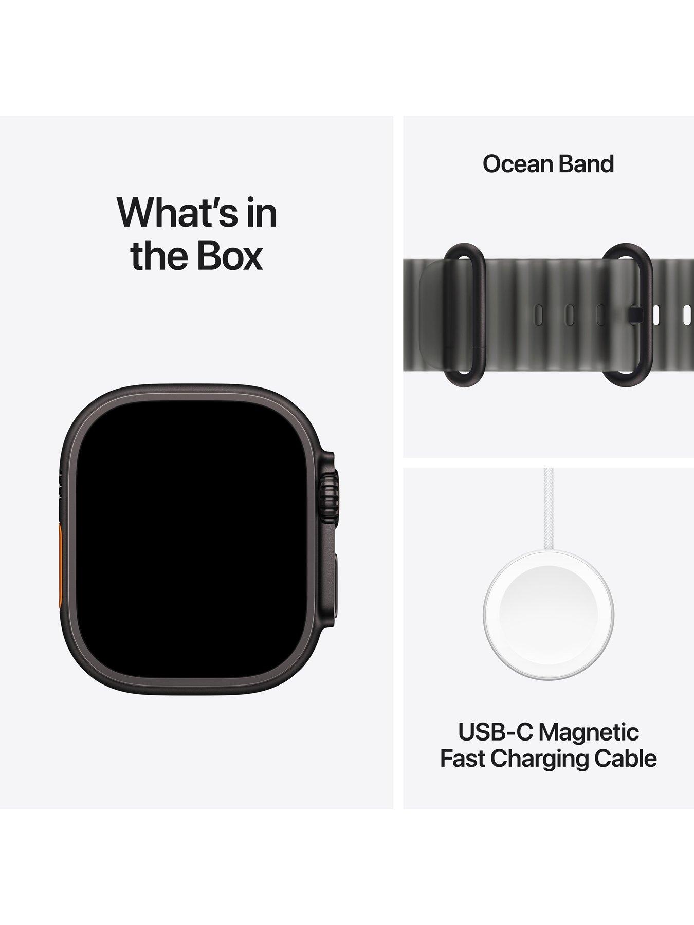 Image 7 of 7 of Apple Watch Ultra 4 (GPS + Cellular) 49mm Black Titanium Case with Translucent Black Ocean Band