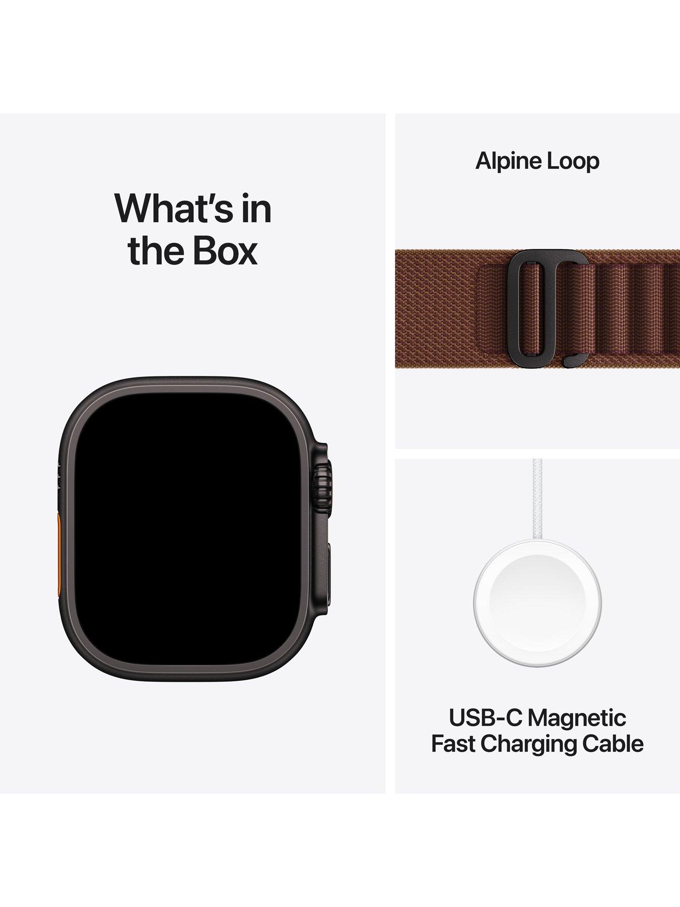 Image 7 of 7 of Apple Watch Ultra 4 (GPS + Cellular) 49mm Black Titanium Case with Burgundy Alpine Loop - Medium