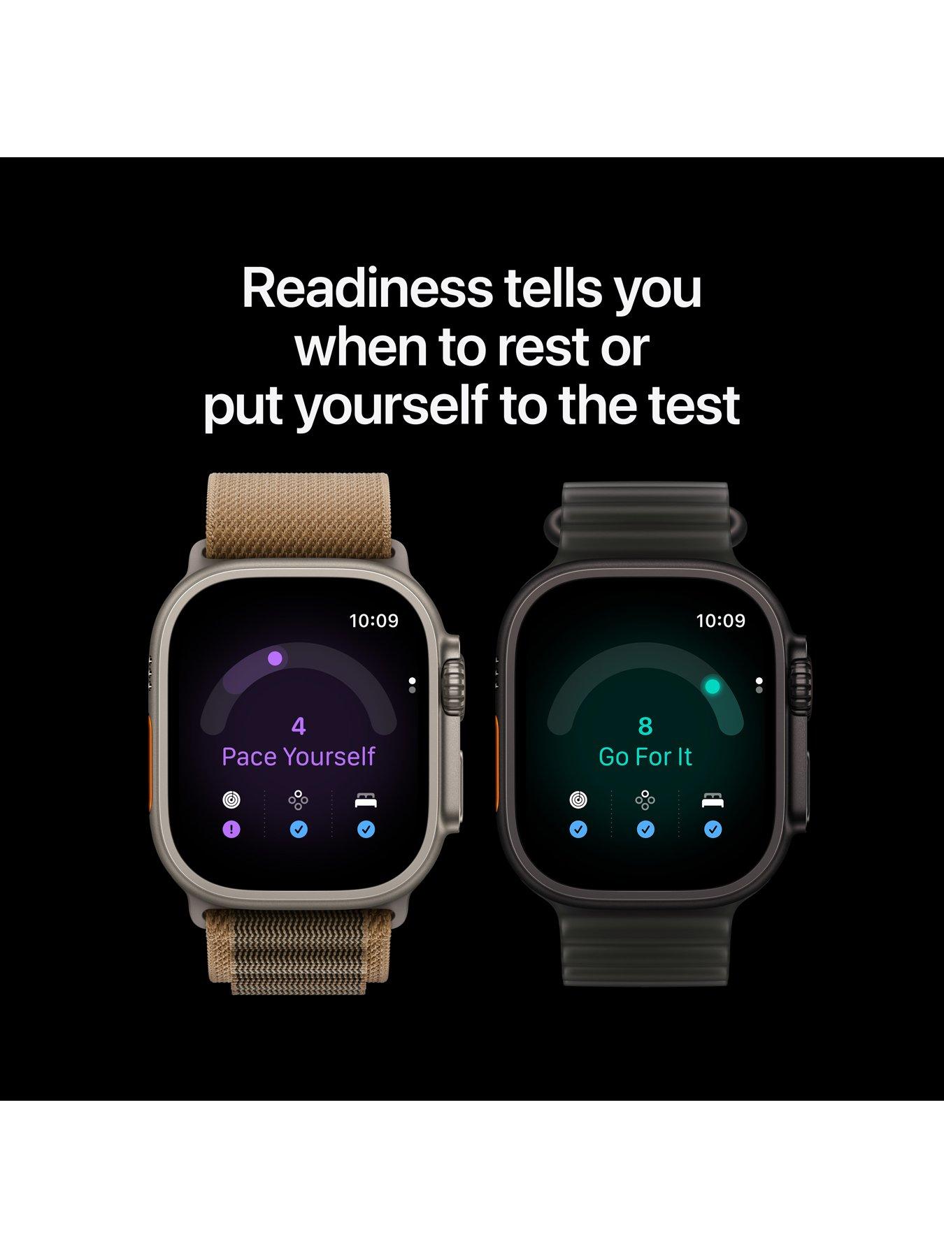Image 3 of 7 of Apple Watch Ultra 4 (GPS + Cellular) 49mm Black Titanium Case with Burgundy Trail Loop - S/M
