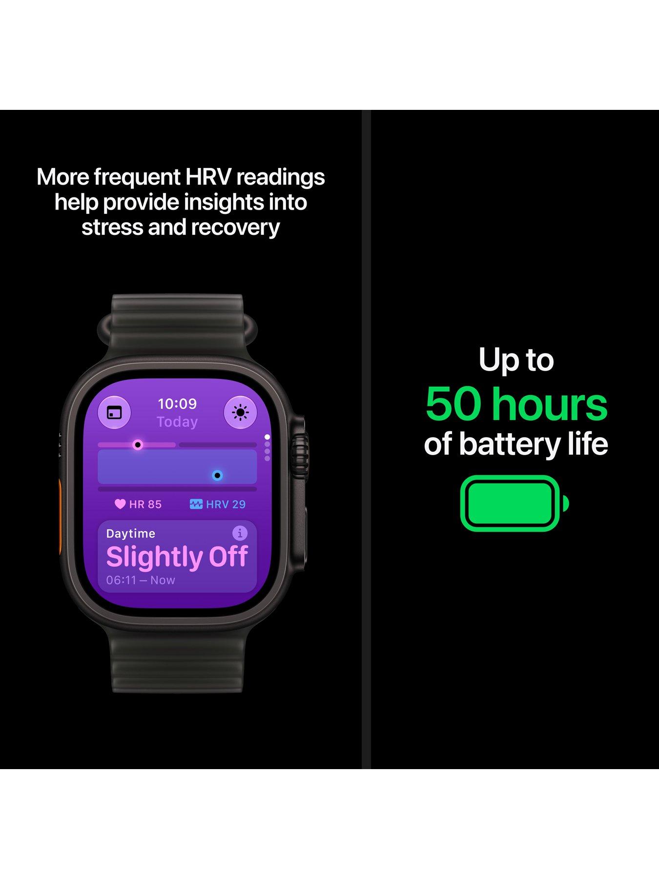 Image 4 of 7 of Apple Watch Ultra 4 GPS + Cellular 49mm Natural Titanium Case with Translucent Grey Ocean Band
