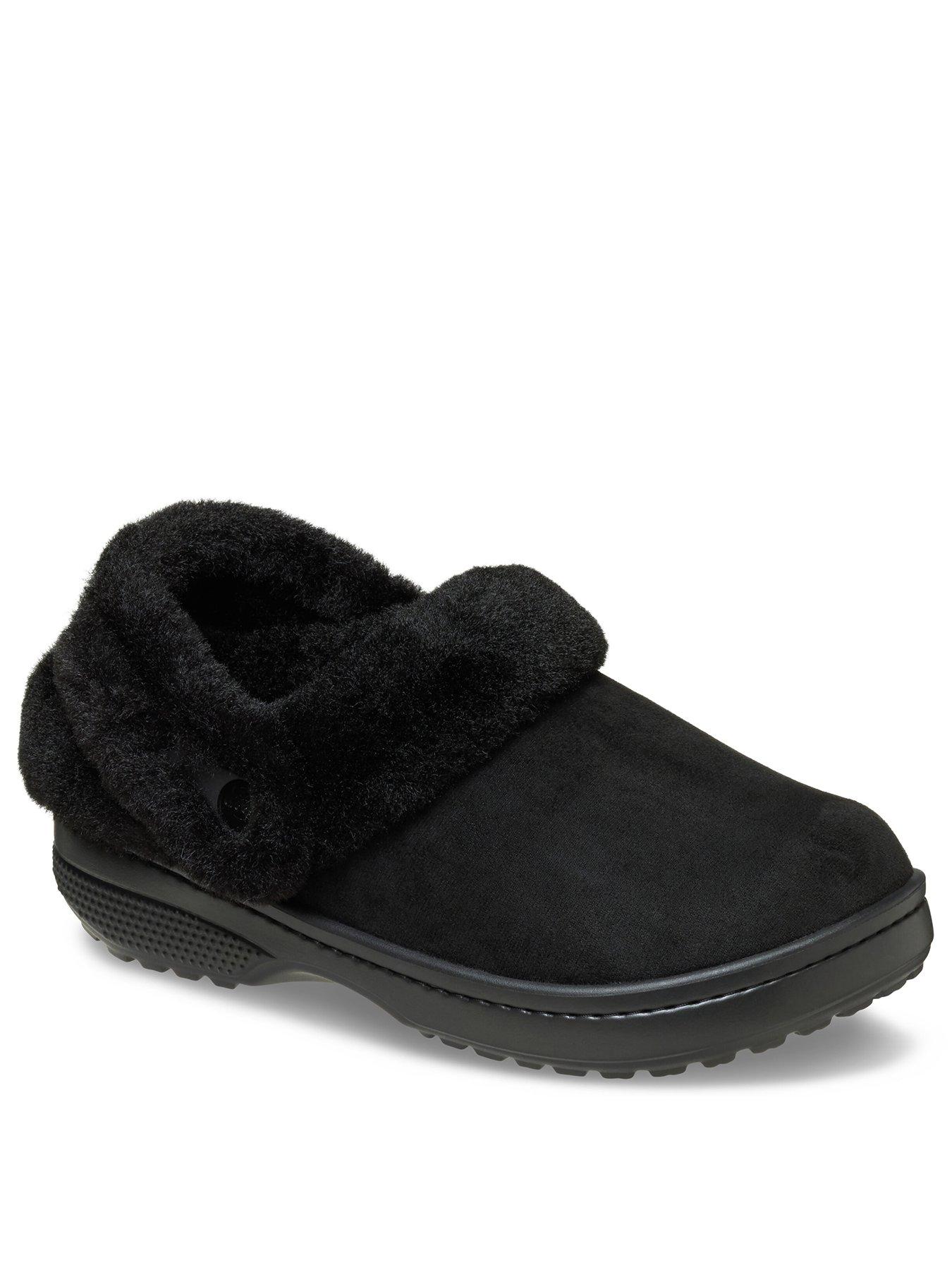 Image 2 of 6 of Crocs Womens Classic Unfurgettable Fuzzy Lined Clogs - Black