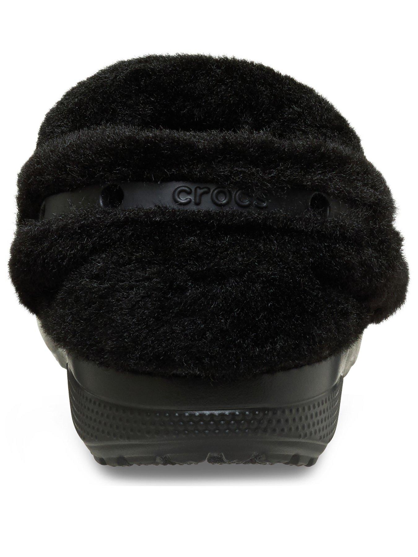 Image 3 of 6 of Crocs Womens Classic Unfurgettable Fuzzy Lined Clogs - Black