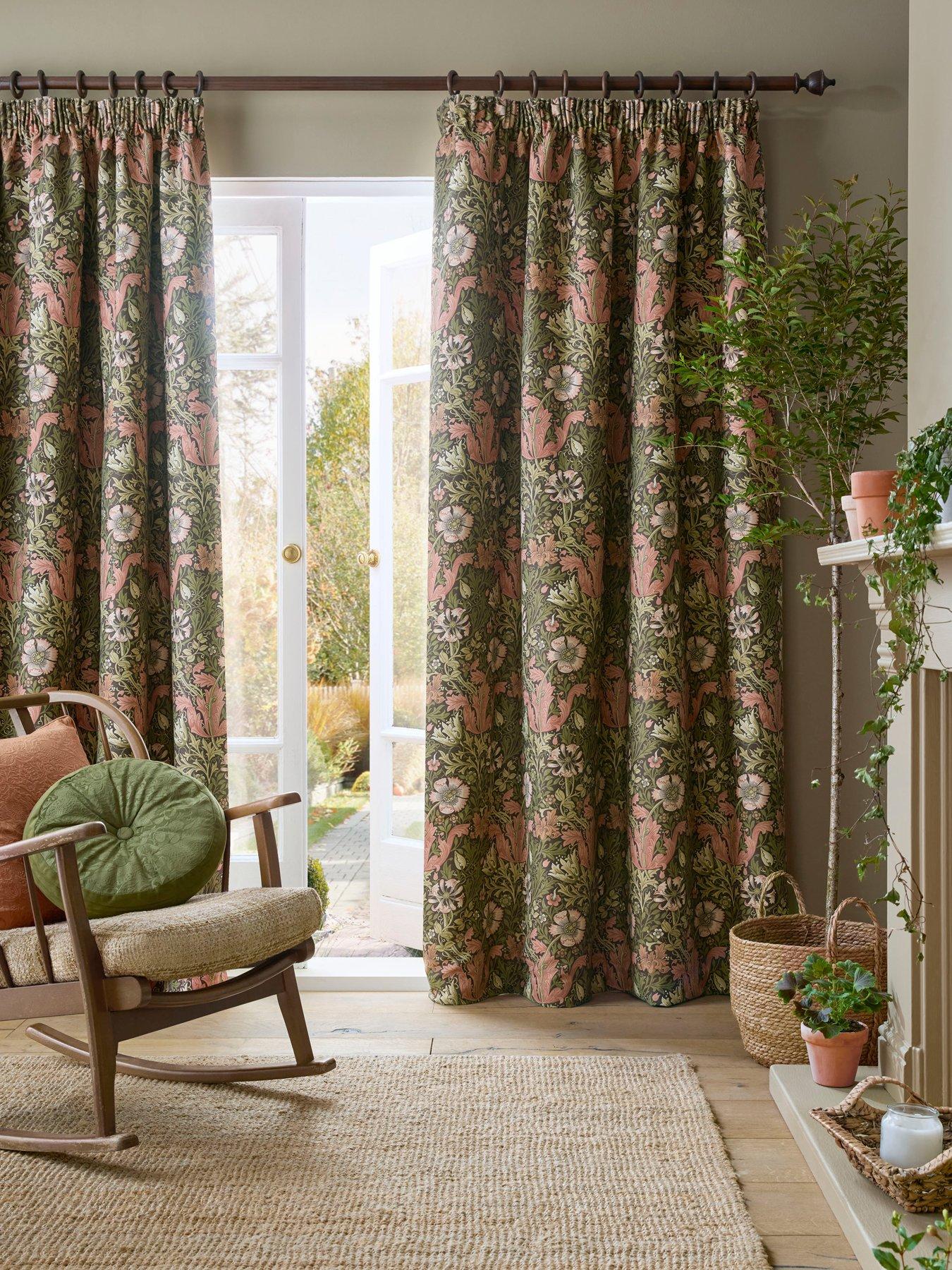 Image 1 of 3 of William Morris at Home Compton Lined Pencil Pleat Curtains