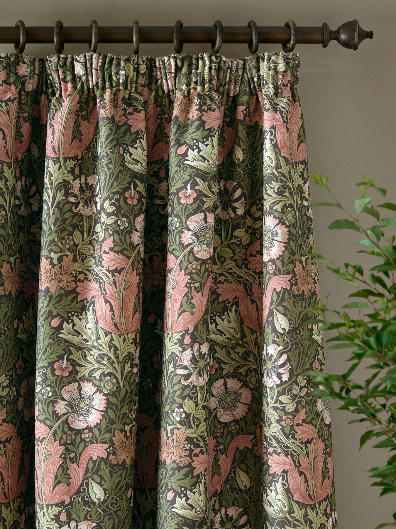 Image 3 of 3 of William Morris at Home Compton Lined Pencil Pleat Curtains