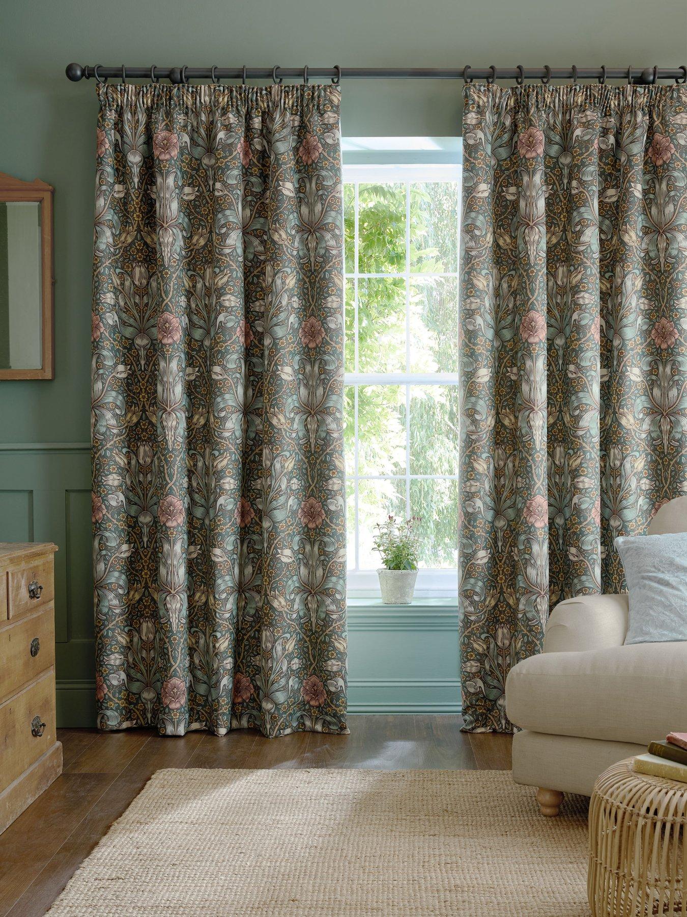 Image 1 of 3 of William Morris at Home Spring Thicket Lined Pencil Pleat Curtains