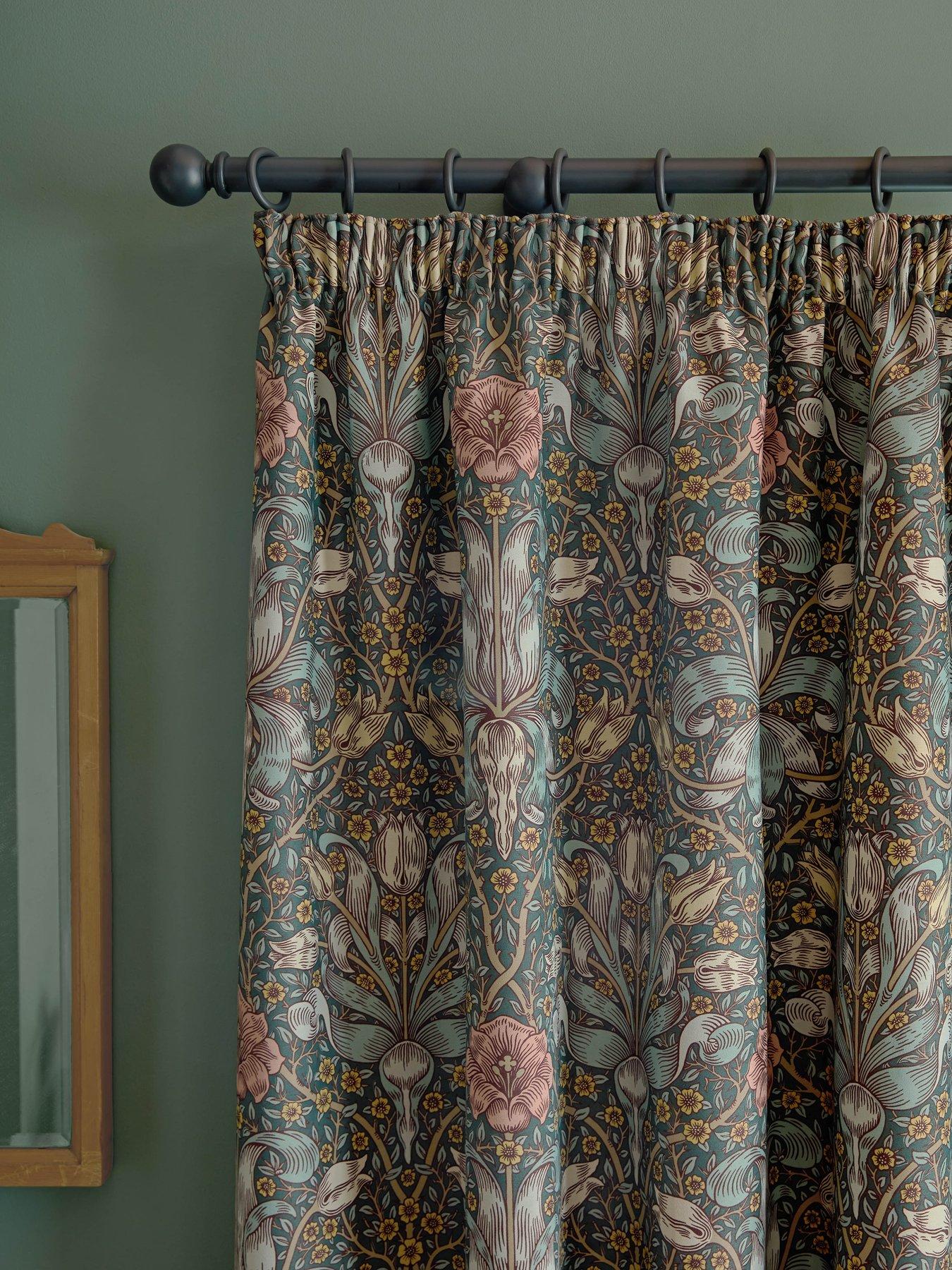 Image 3 of 3 of William Morris at Home Spring Thicket Lined Pencil Pleat Curtains