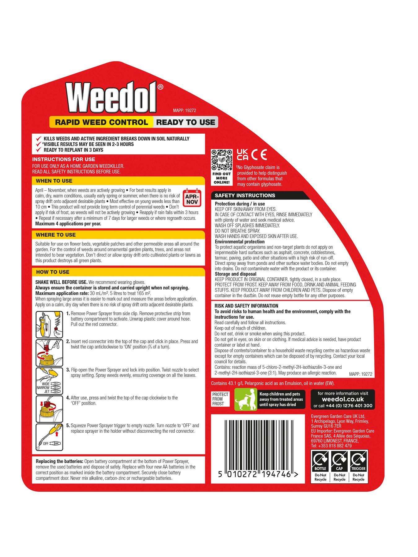 Image 2 of 5 of Weedol Rapid Rtu Power Spray 5L