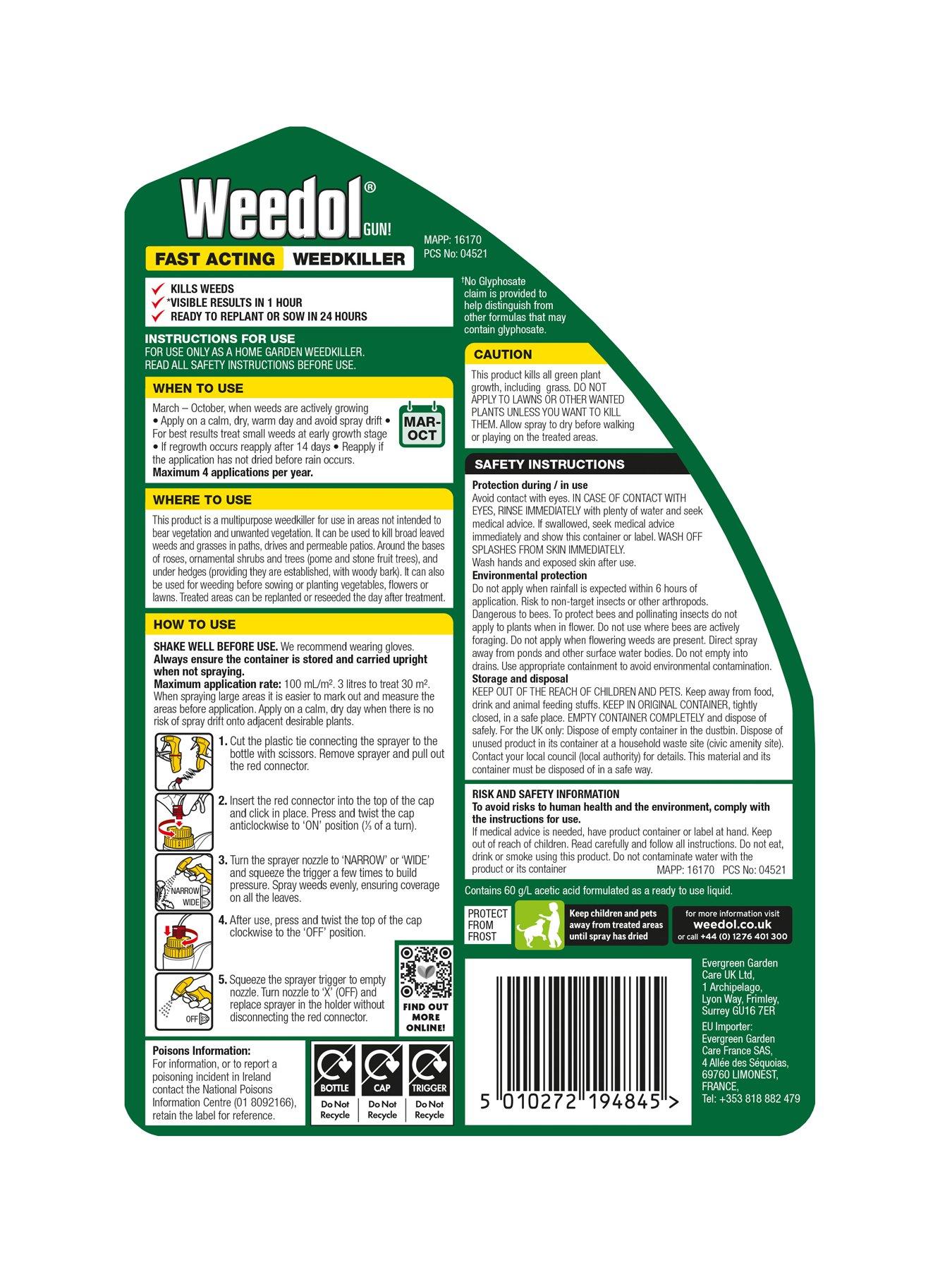 Image 2 of 2 of Weedol Fast Act Rtu Man Spray 3L