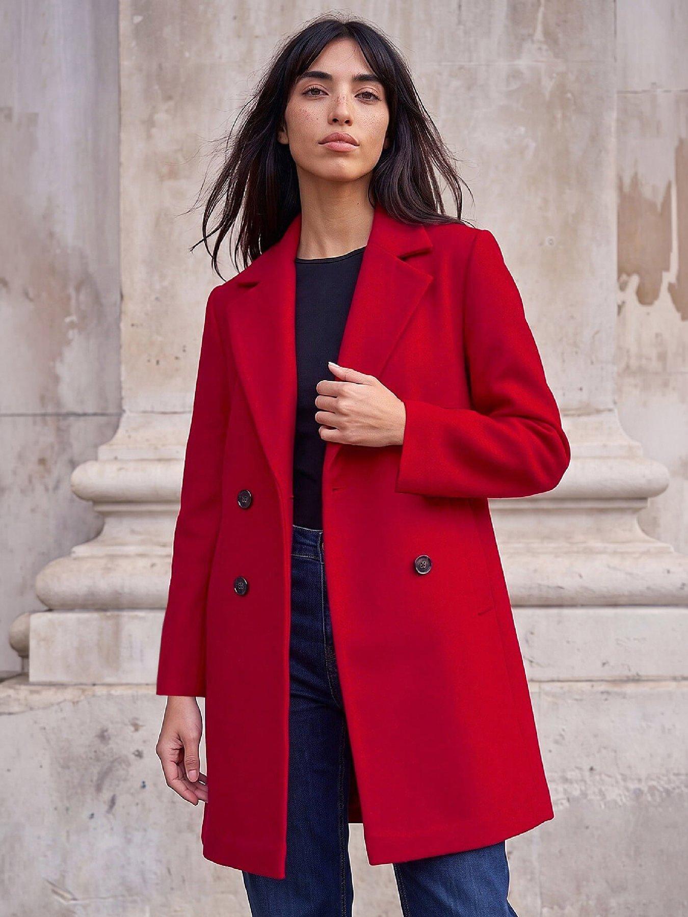 Image 1 of 4 of Roman Petite Revere Collar Double Breasted Coat