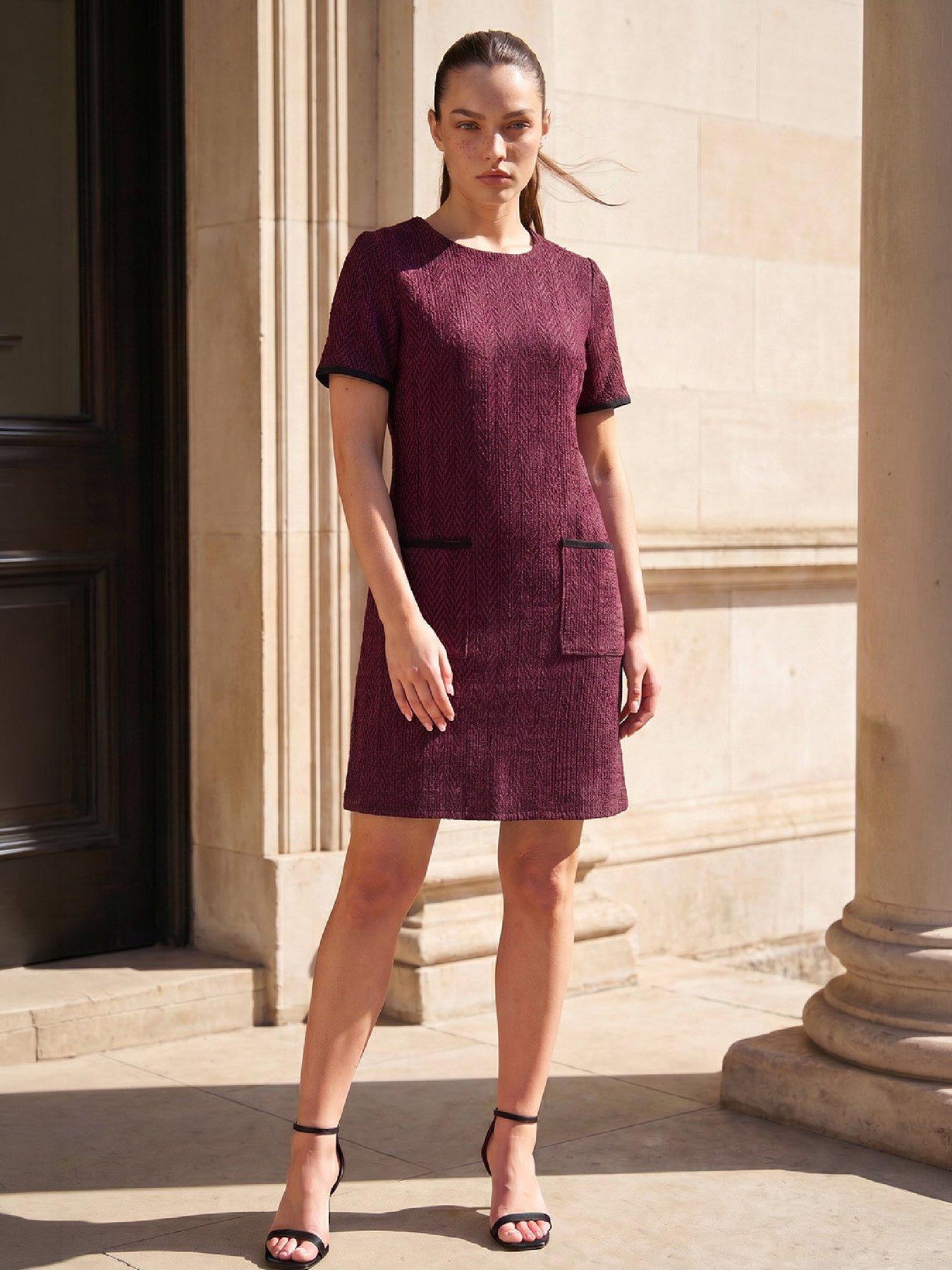 Image 3 of 4 of Roman Petite Textured Dress