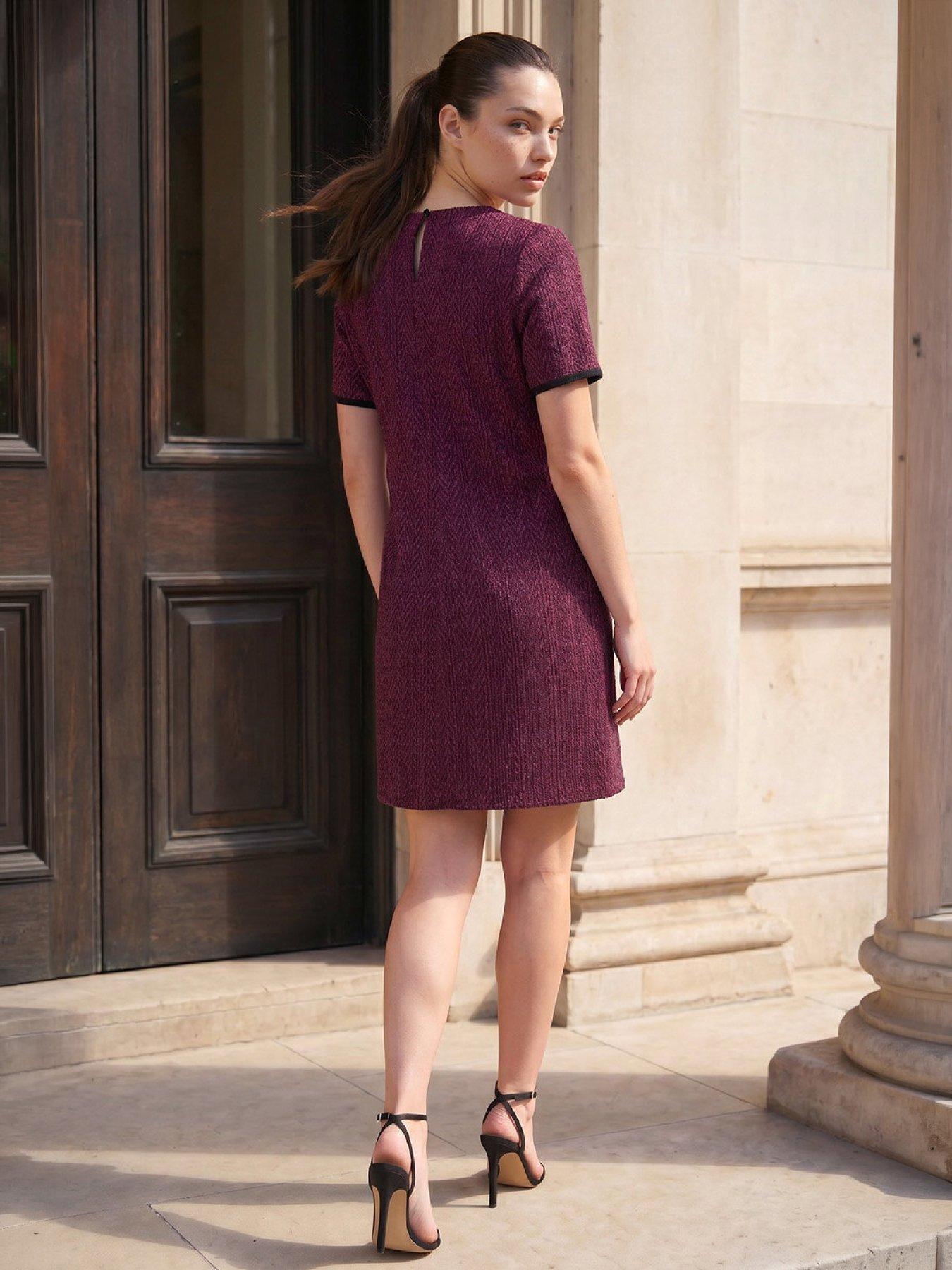Image 4 of 4 of Roman Petite Textured Dress