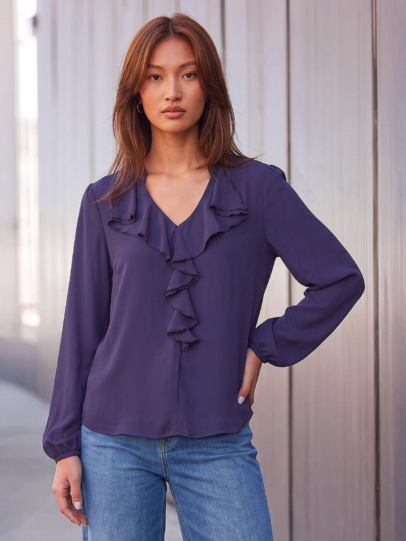 Image 1 of 4 of Roman Plain Ruffle Top