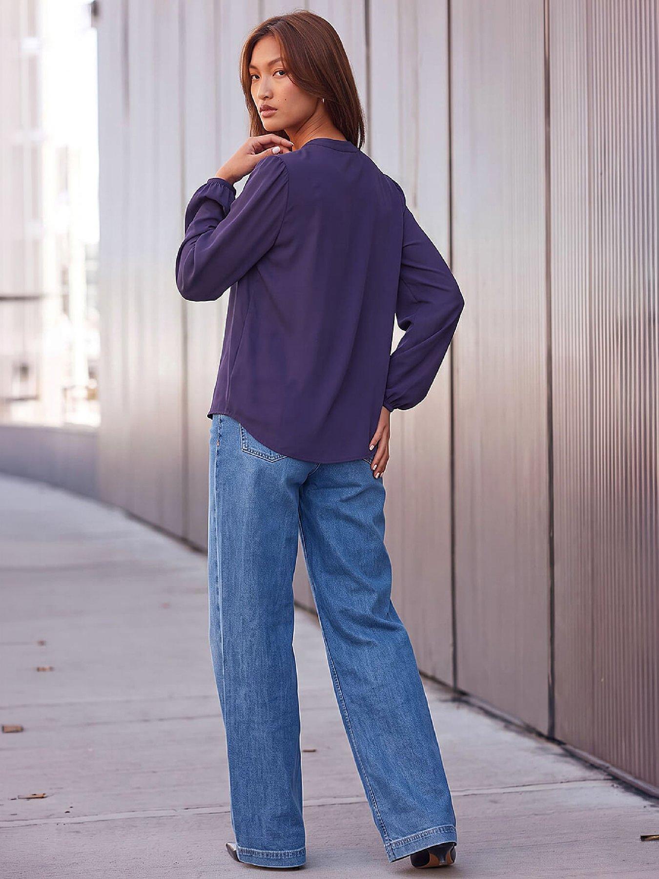 Image 3 of 4 of Roman Plain Ruffle Top