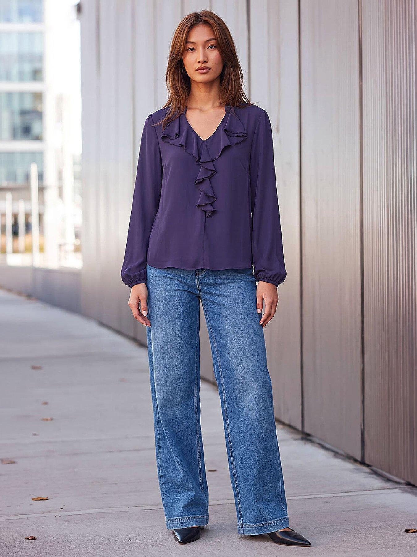 Image 4 of 4 of Roman Plain Ruffle Top
