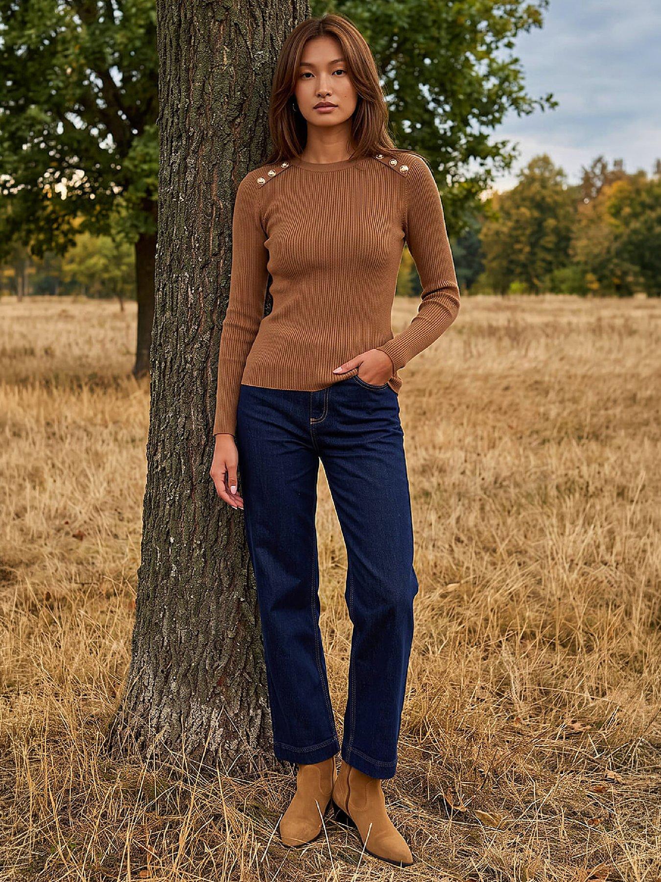 Image 3 of 4 of Roman Button Detail Knit Jumper