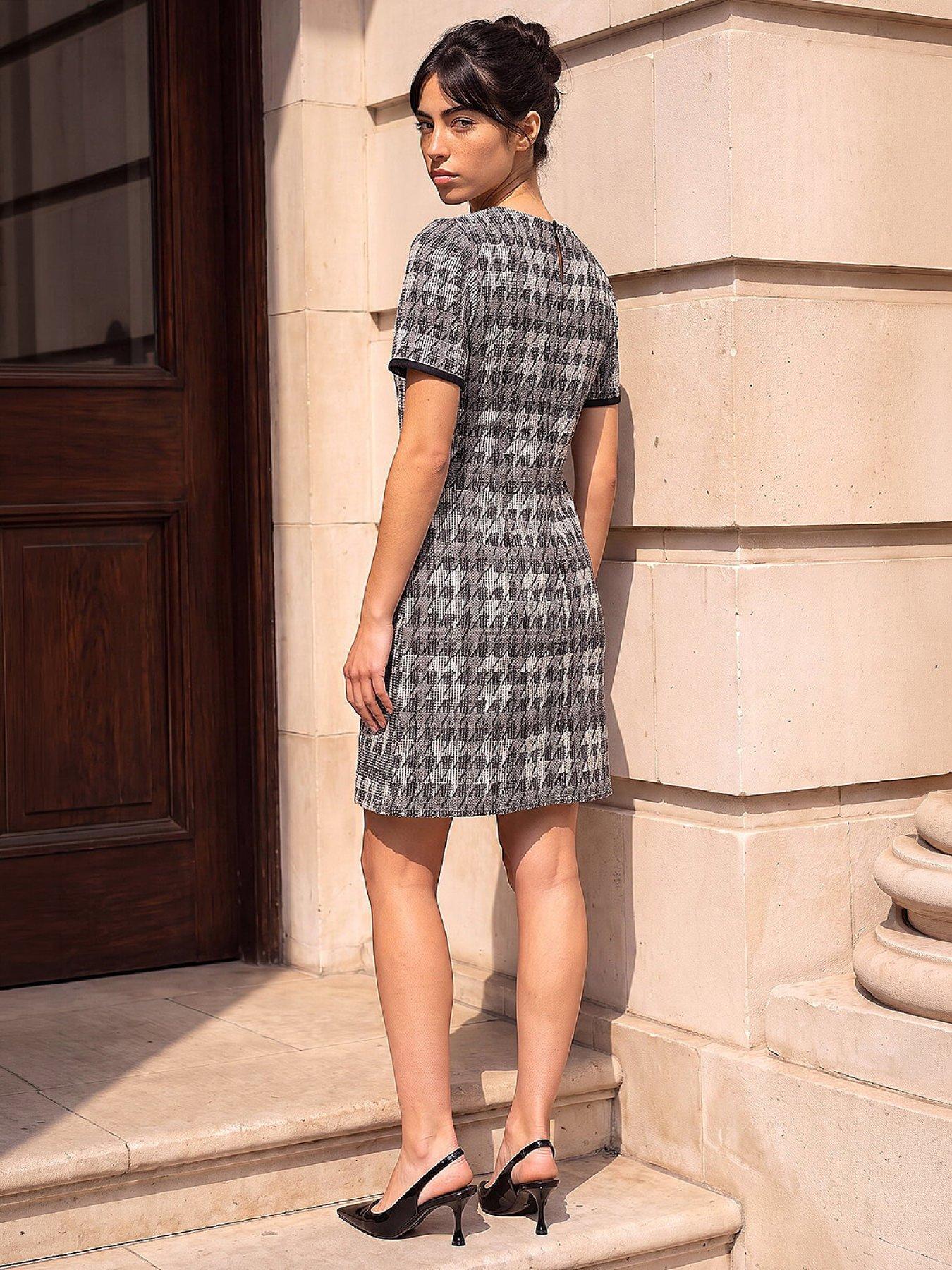 Image 2 of 4 of Roman Petite Houndstooth Dress