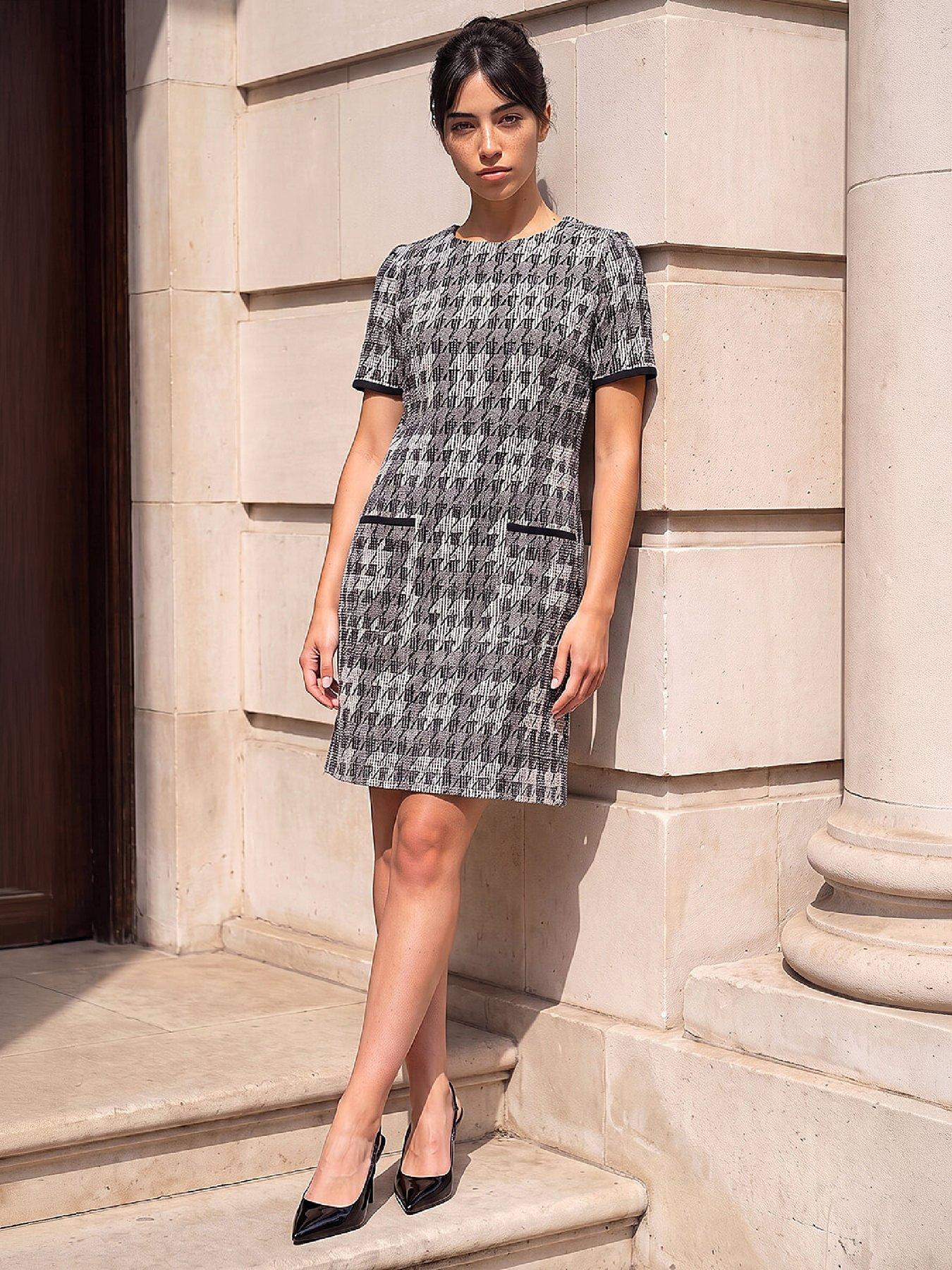 Image 3 of 4 of Roman Petite Houndstooth Dress