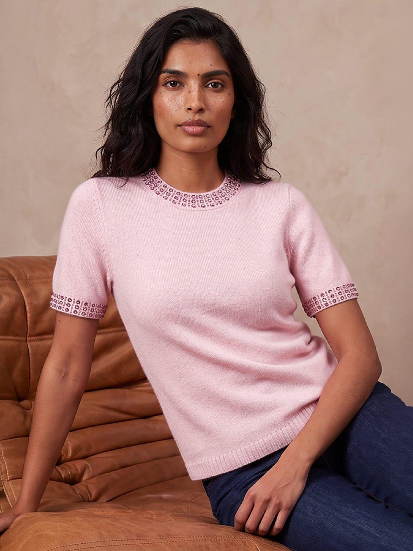 Image 1 of 4 of Roman Embellish Short Sleeve Jumper