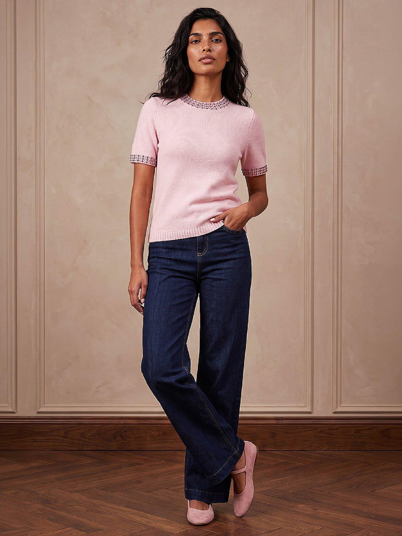 Image 3 of 4 of Roman Embellish Short Sleeve Jumper
