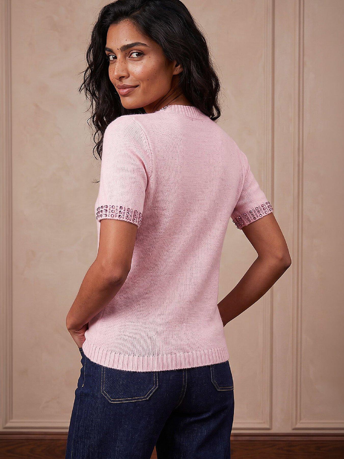 Image 4 of 4 of Roman Embellish Short Sleeve Jumper