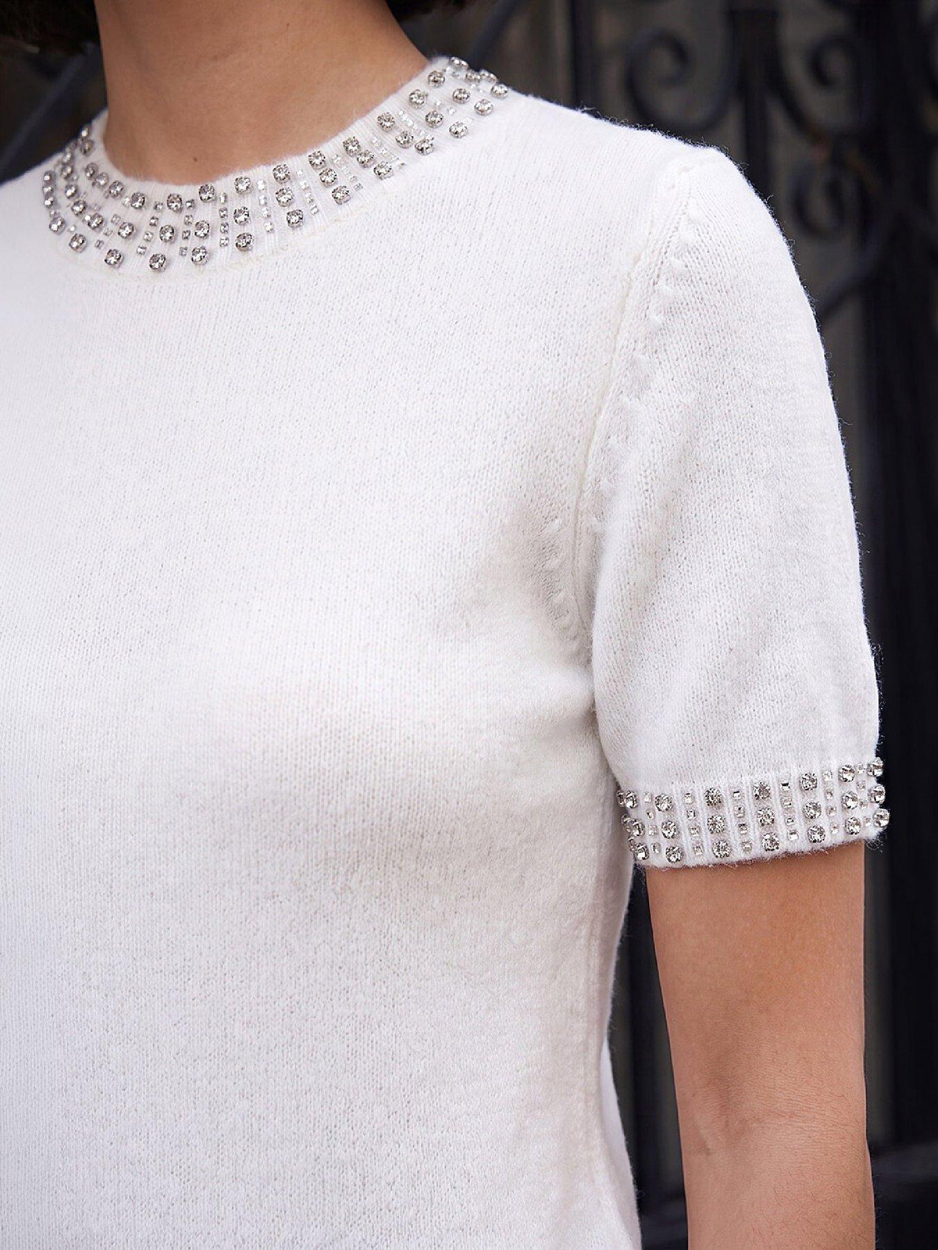 Image 2 of 4 of Roman Embellish Trim Knit Jumper