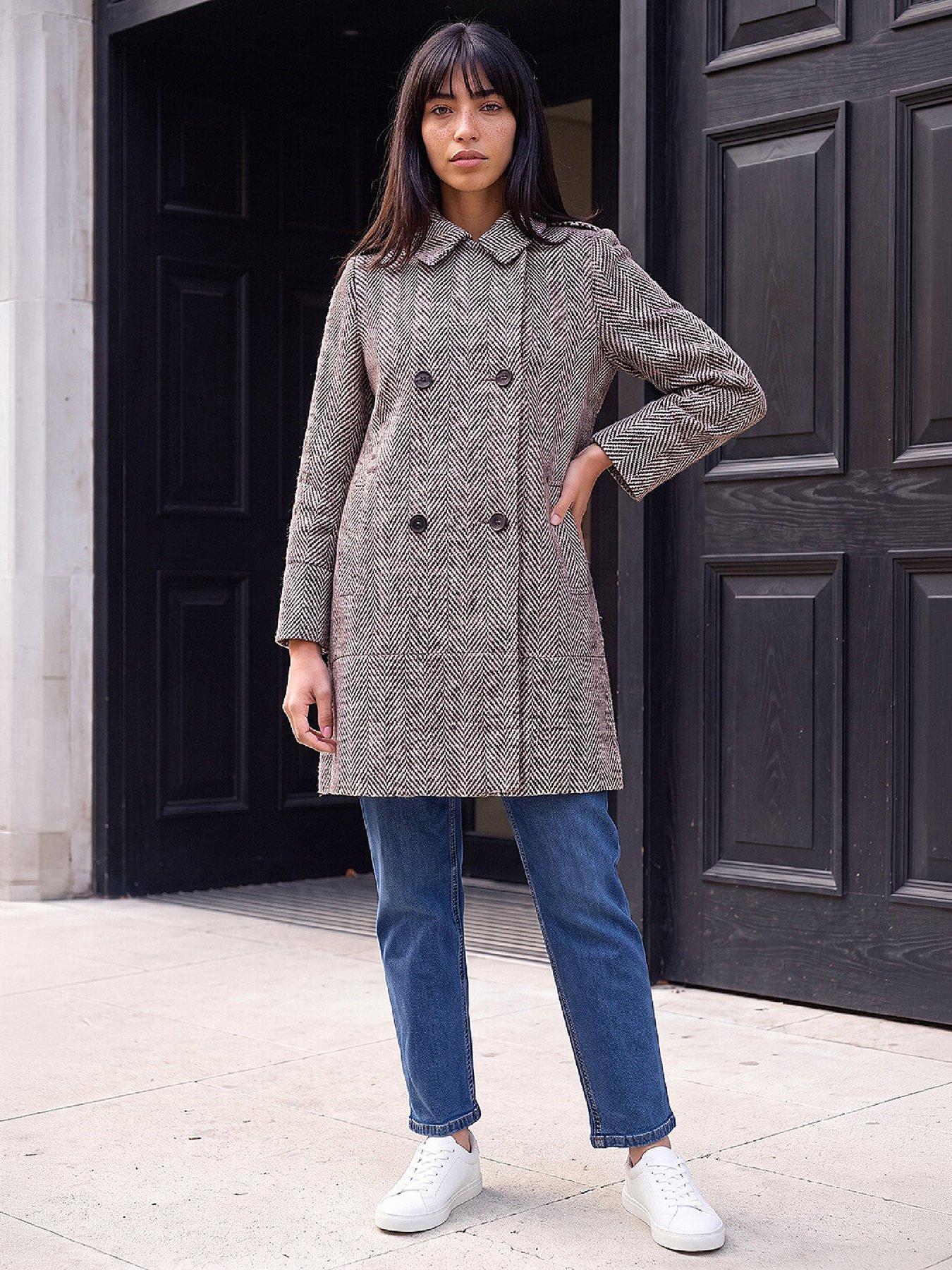 Image 4 of 4 of Roman Petite Collar Double Breasted Coat
