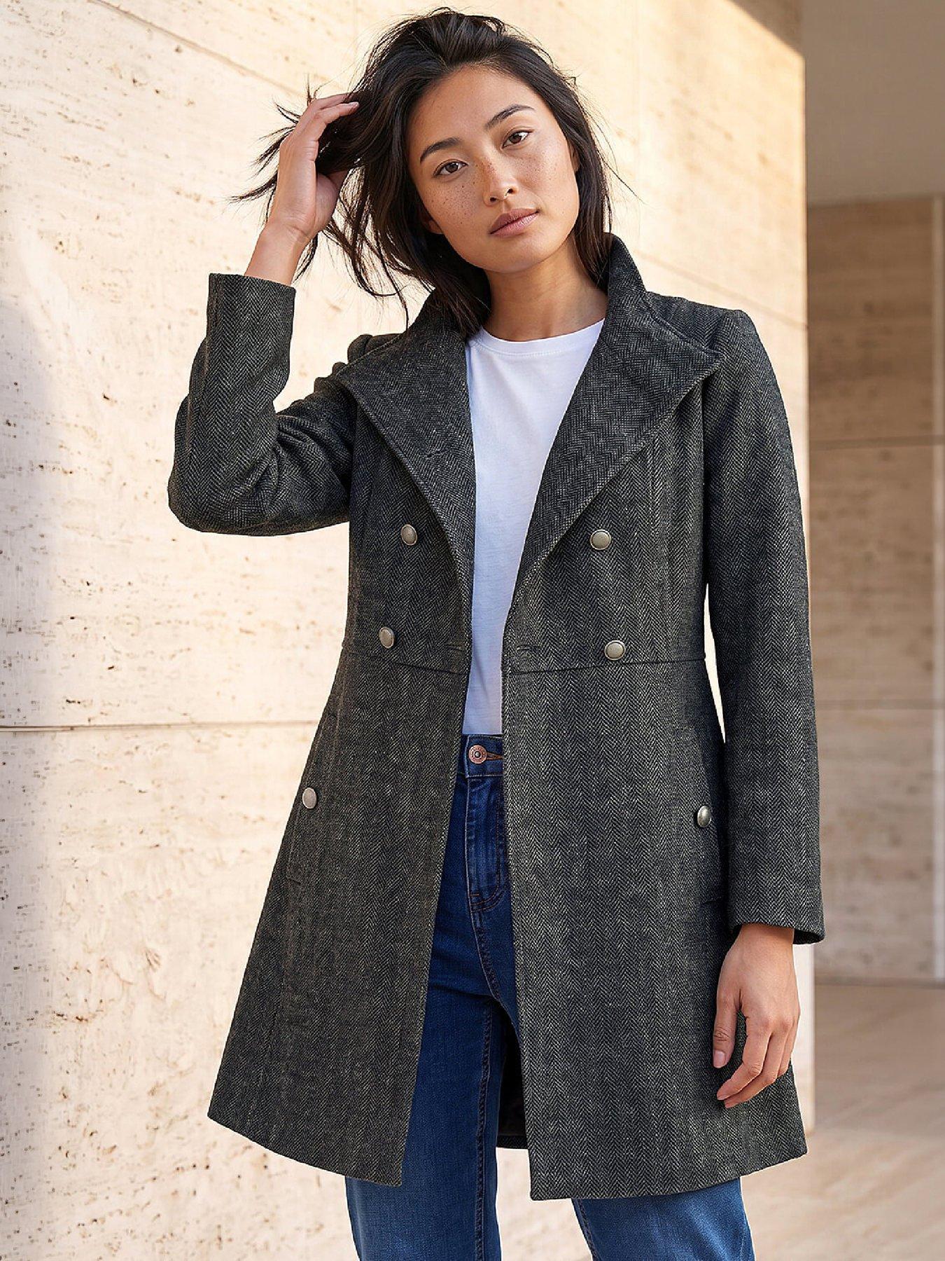 Image 1 of 4 of Roman Petite Funnel Neck Coat