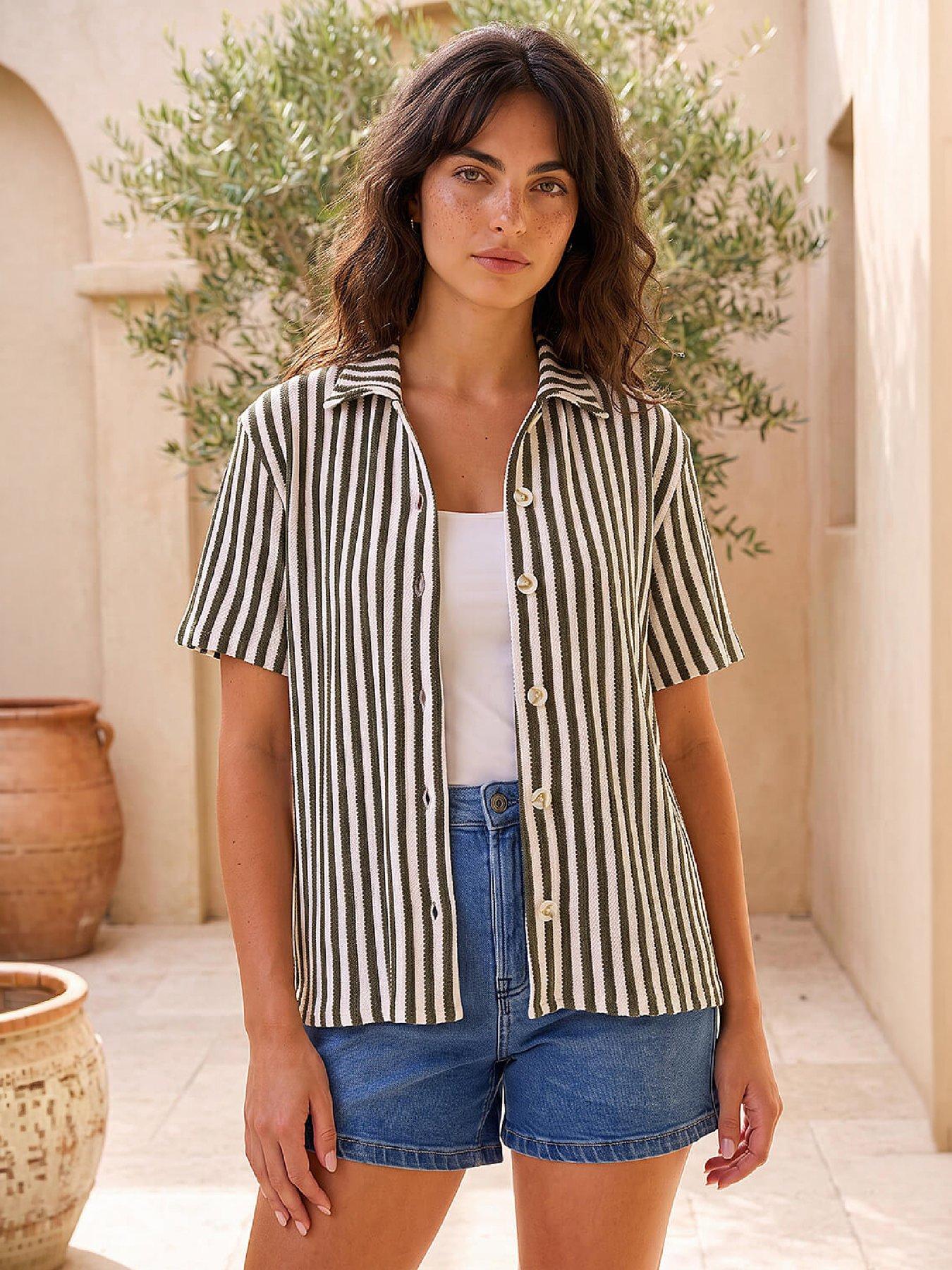 Image 1 of 4 of Roman Dusk Relaxed Stripe Shirt