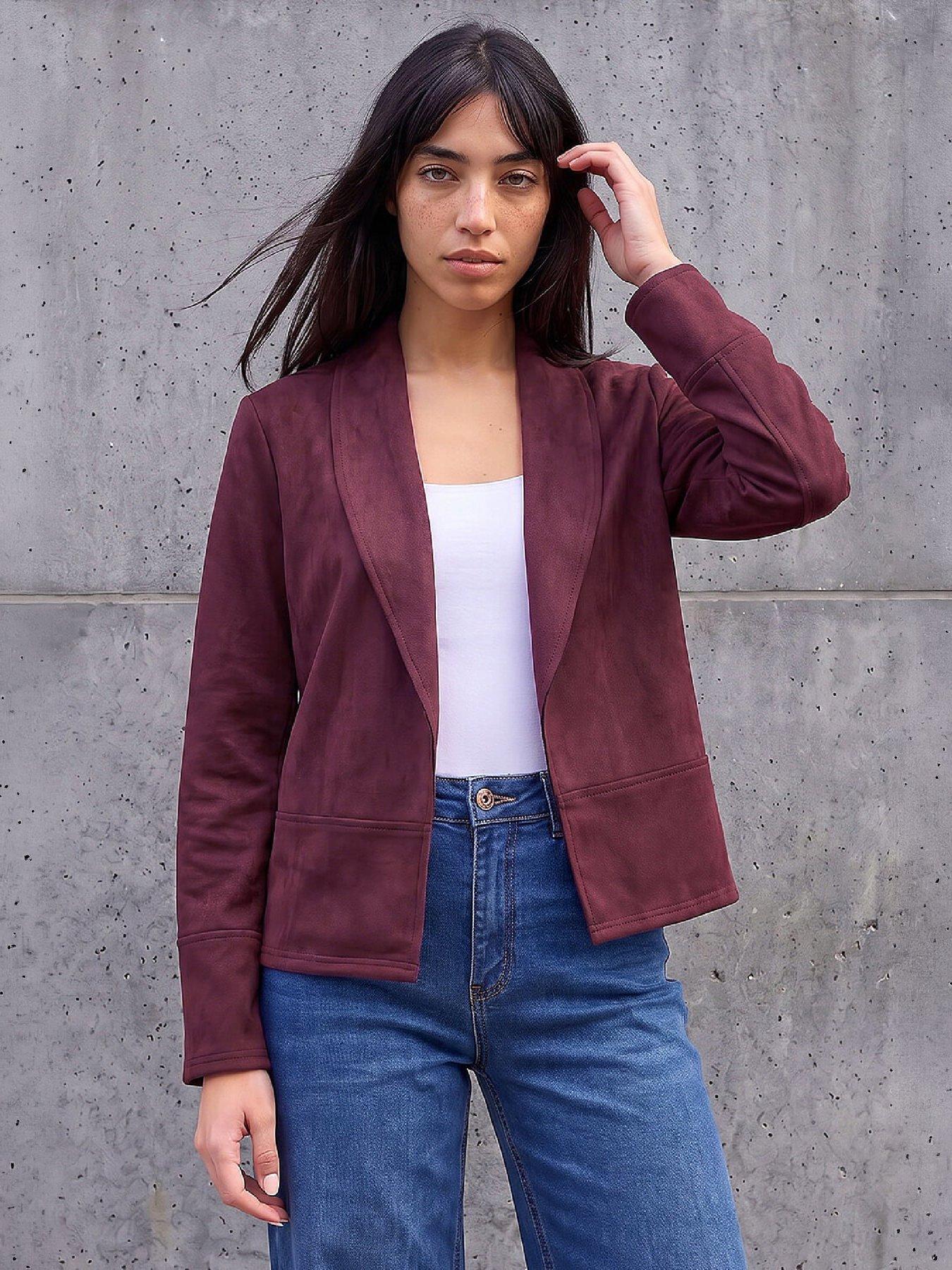 Image 1 of 4 of Roman Petite Faux Suede Jacket