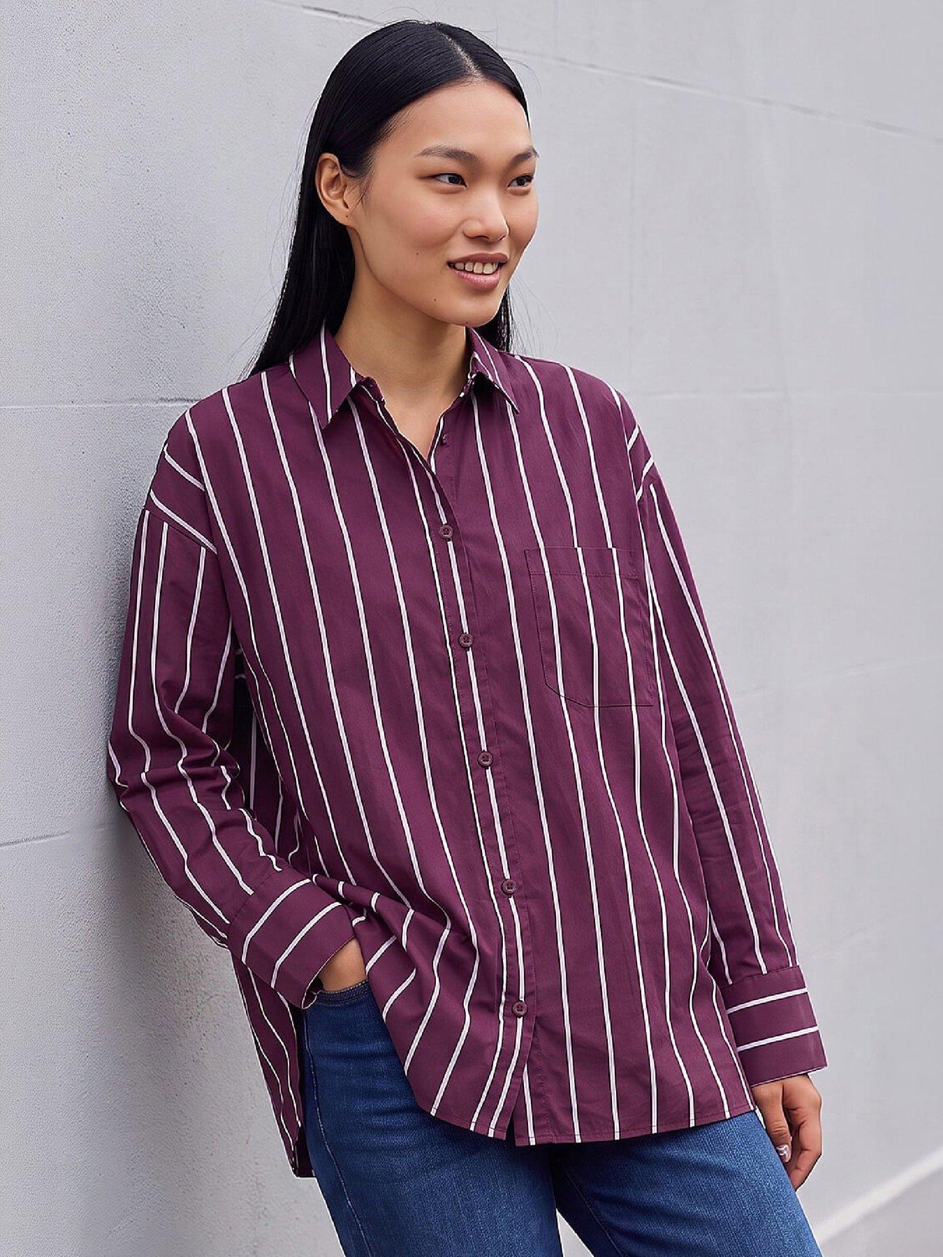 Image 1 of 4 of Roman Dusk Stripe Oversized Shirt