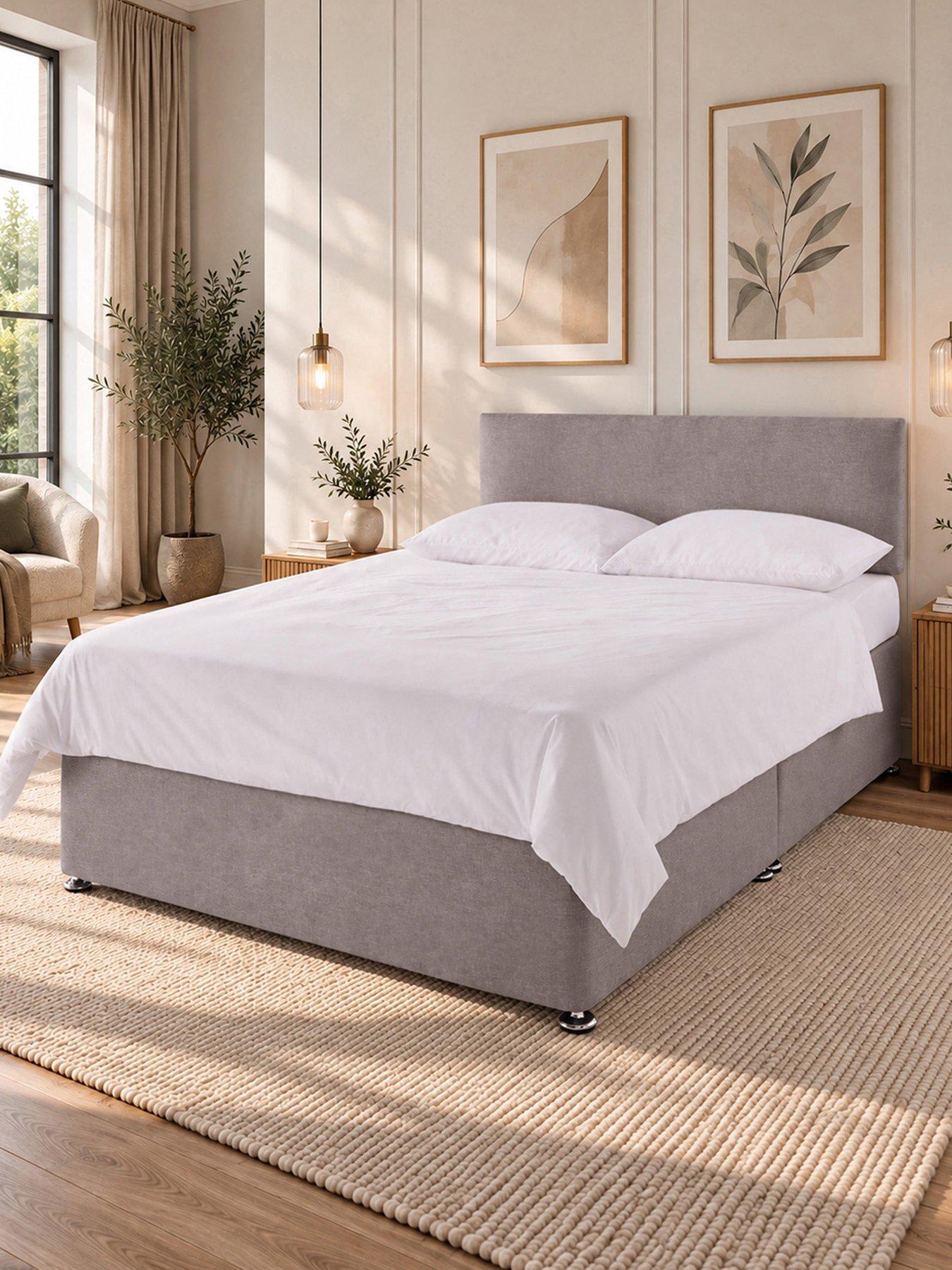 Image 1 of 4 of Aspire Essentials Bed Base & Headboard Set - Ks 2d