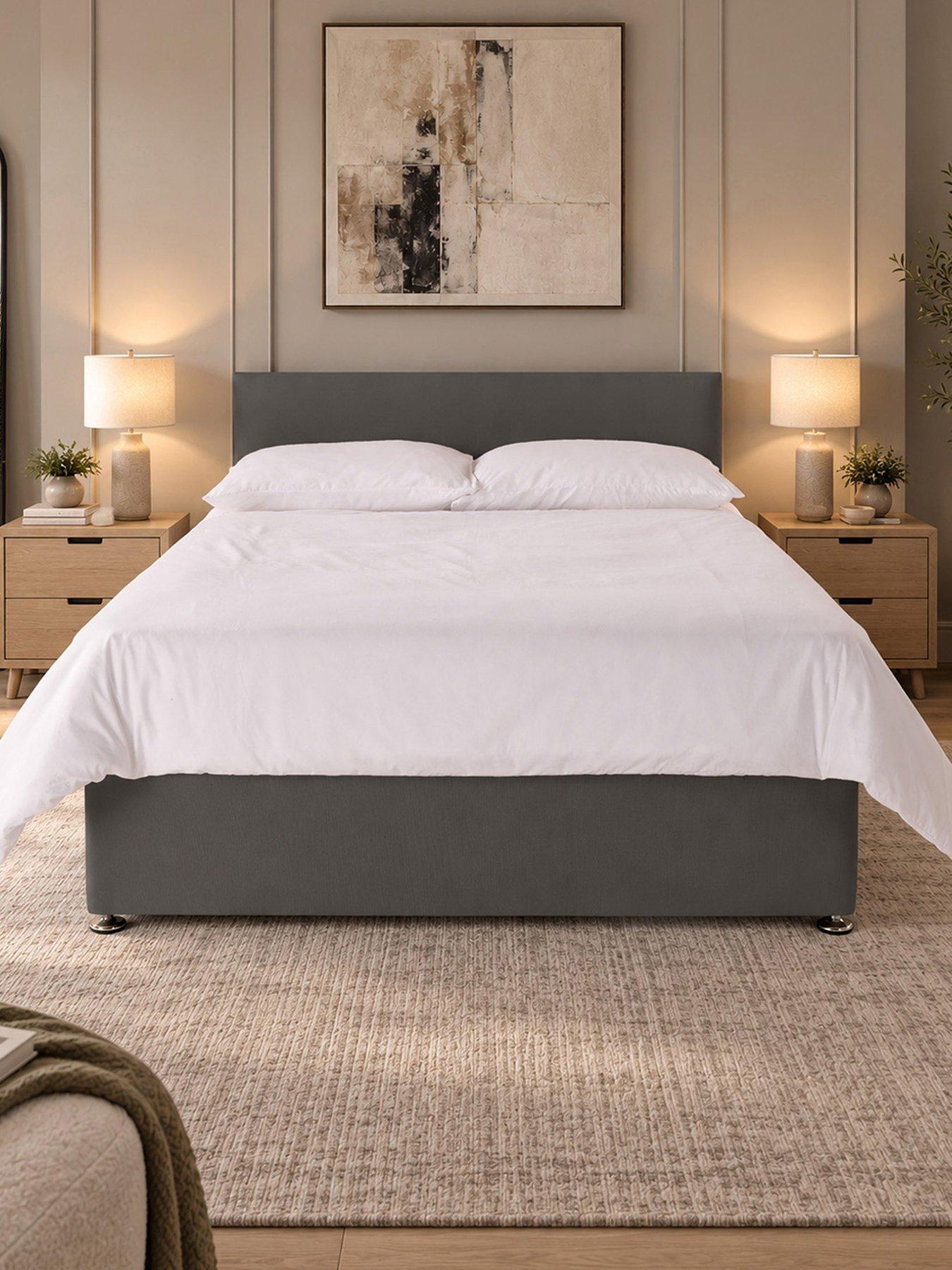 Image 2 of 4 of Aspire Essentials Bed Base & Headboard Set - Ks 2d