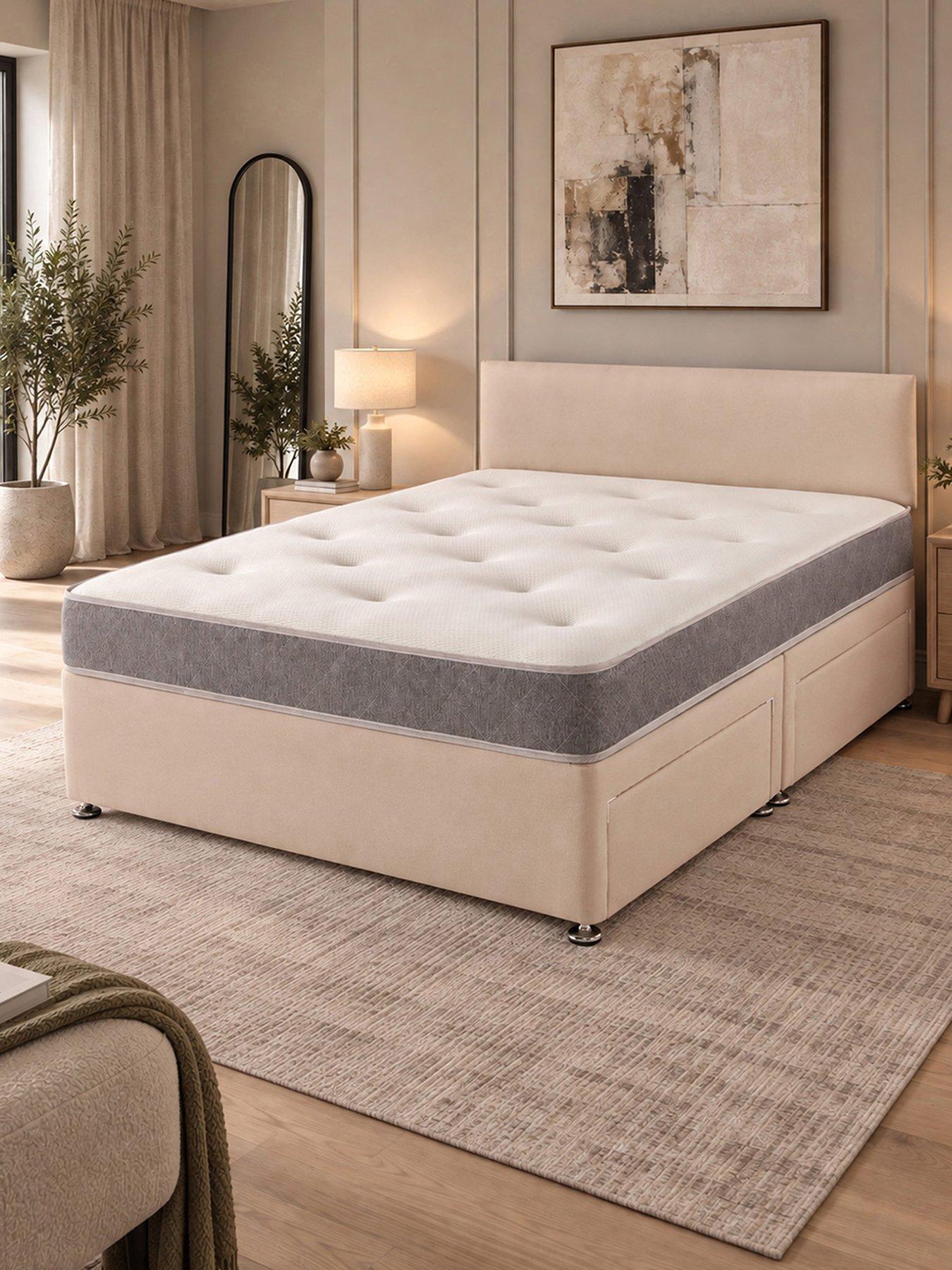 Image 2 of 7 of Aspire Essentials Bed Base &amp; Memory Mattress Set with Storage Options