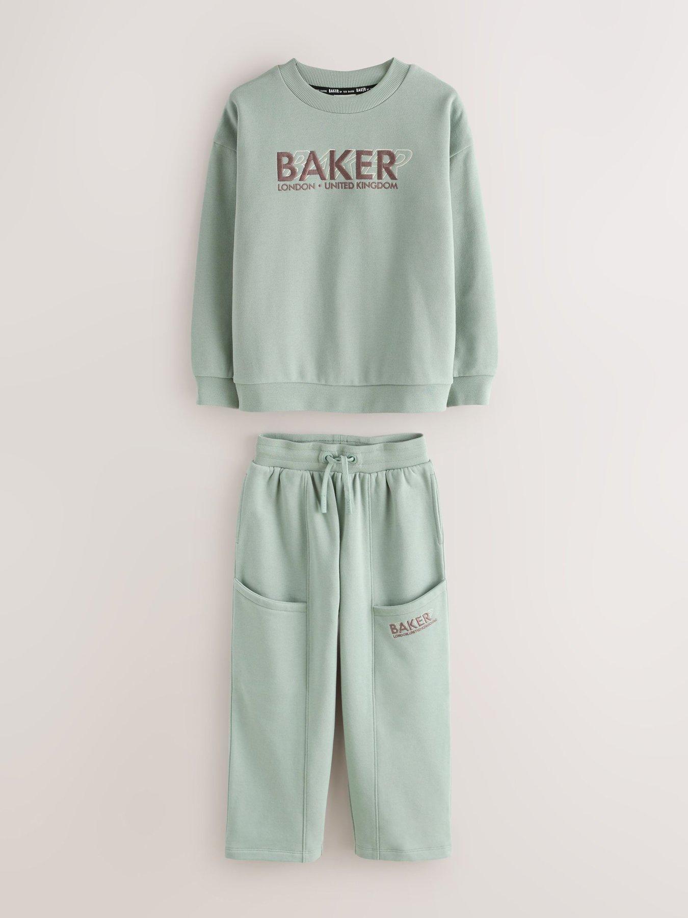 Image 5 of 7 of Ted Baker Boys Oversized Sweatshirt And Joggers Set - Sage Green