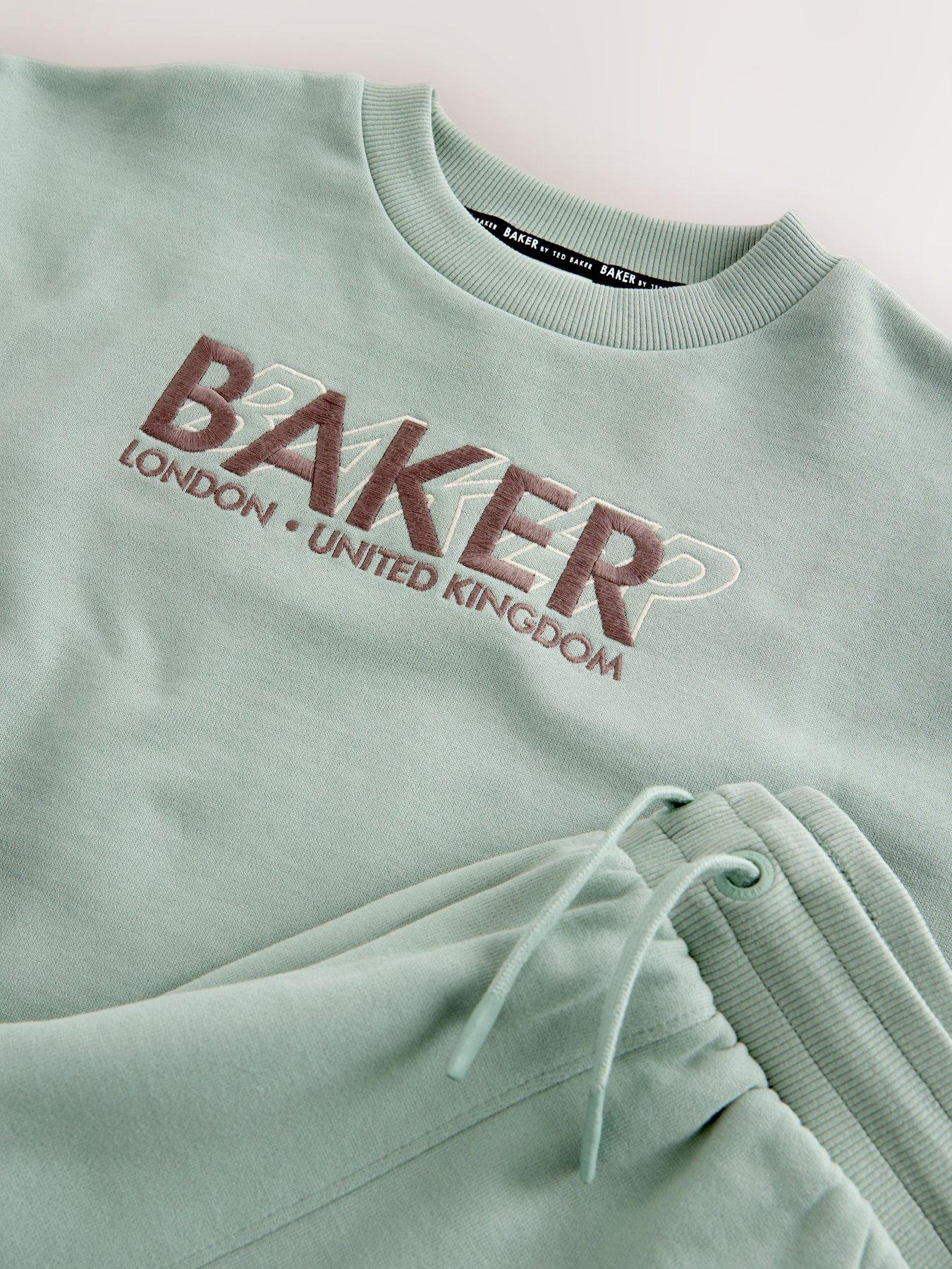 Image 7 of 7 of Ted Baker Boys Oversized Sweatshirt And Joggers Set - Sage Green