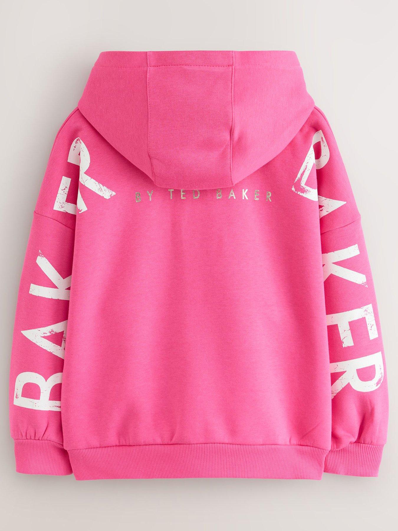 Image 3 of 7 of Ted Baker Girls Oversized Graphic Hoodie - Pink