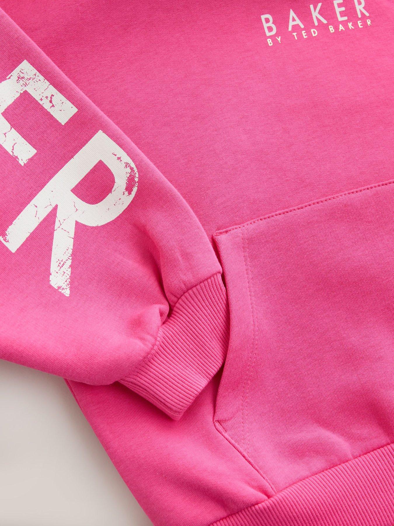 Image 4 of 7 of Ted Baker Girls Oversized Graphic Hoodie - Pink
