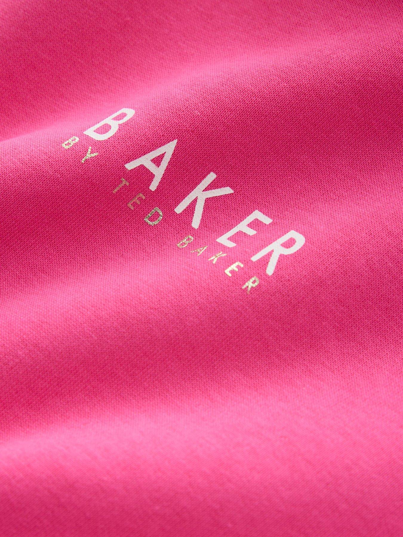 Image 5 of 7 of Ted Baker Girls Oversized Graphic Hoodie - Pink