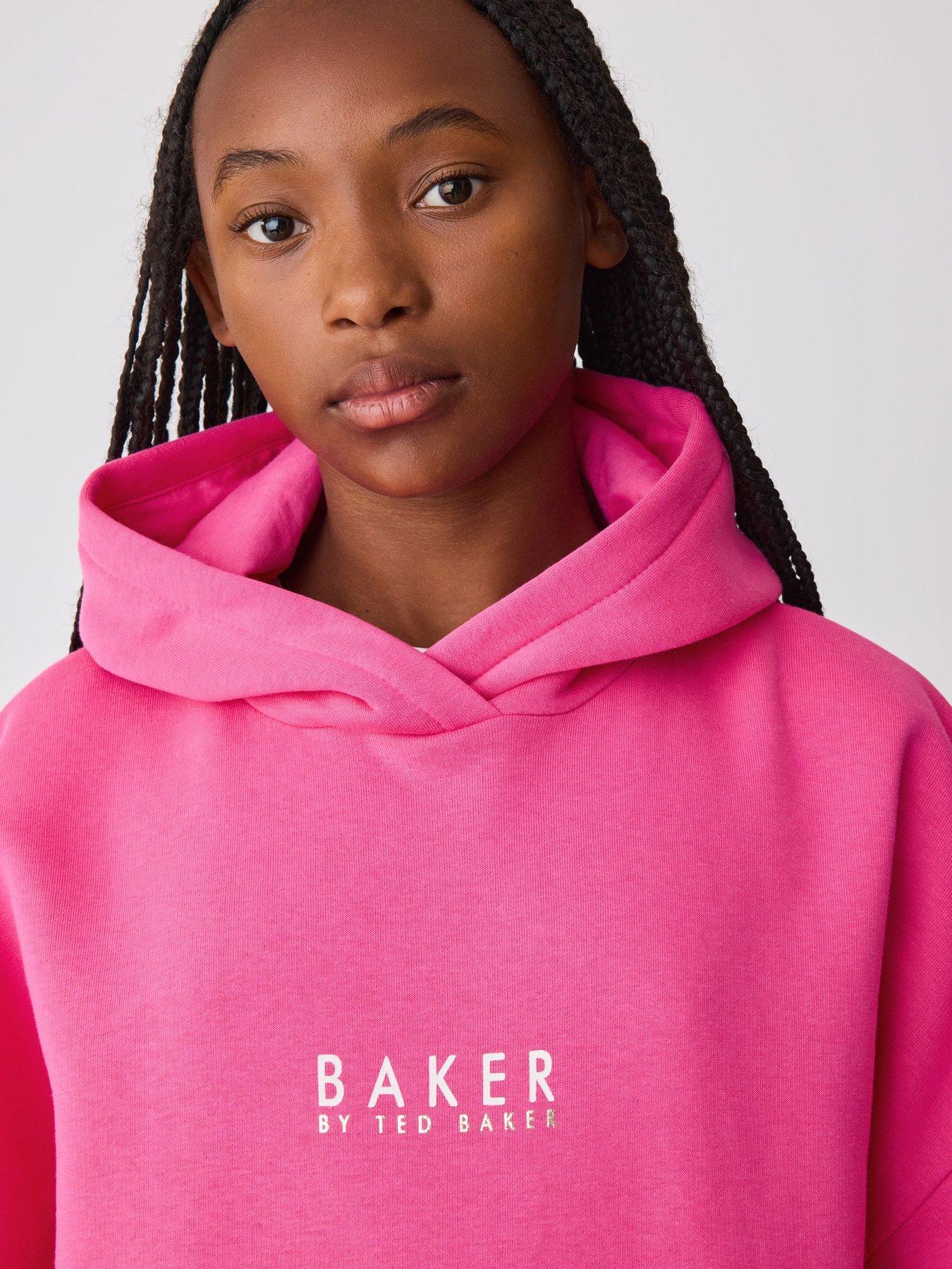 Image 6 of 7 of Ted Baker Girls Oversized Graphic Hoodie - Pink