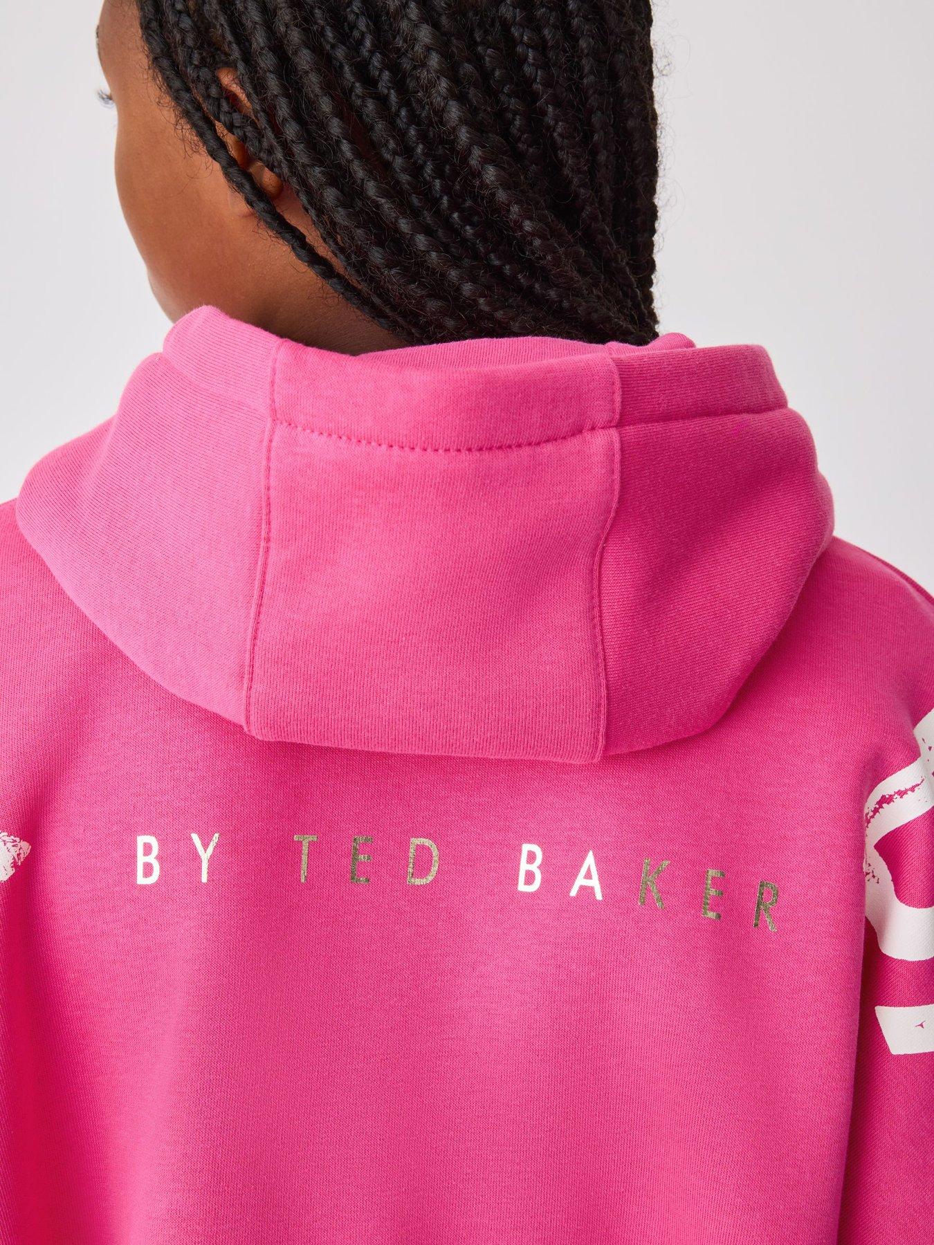 Image 7 of 7 of Ted Baker Girls Oversized Graphic Hoodie - Pink