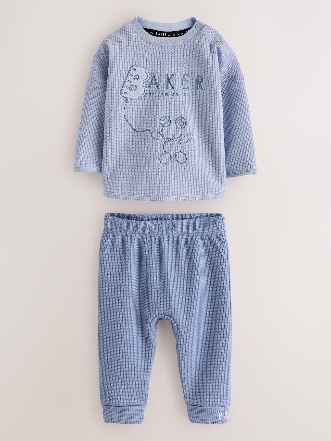 Image 2 of 7 of Baker by Ted Baker Baby Boys Waffle Textured 4 Piece Sweatshirt Set - Multi