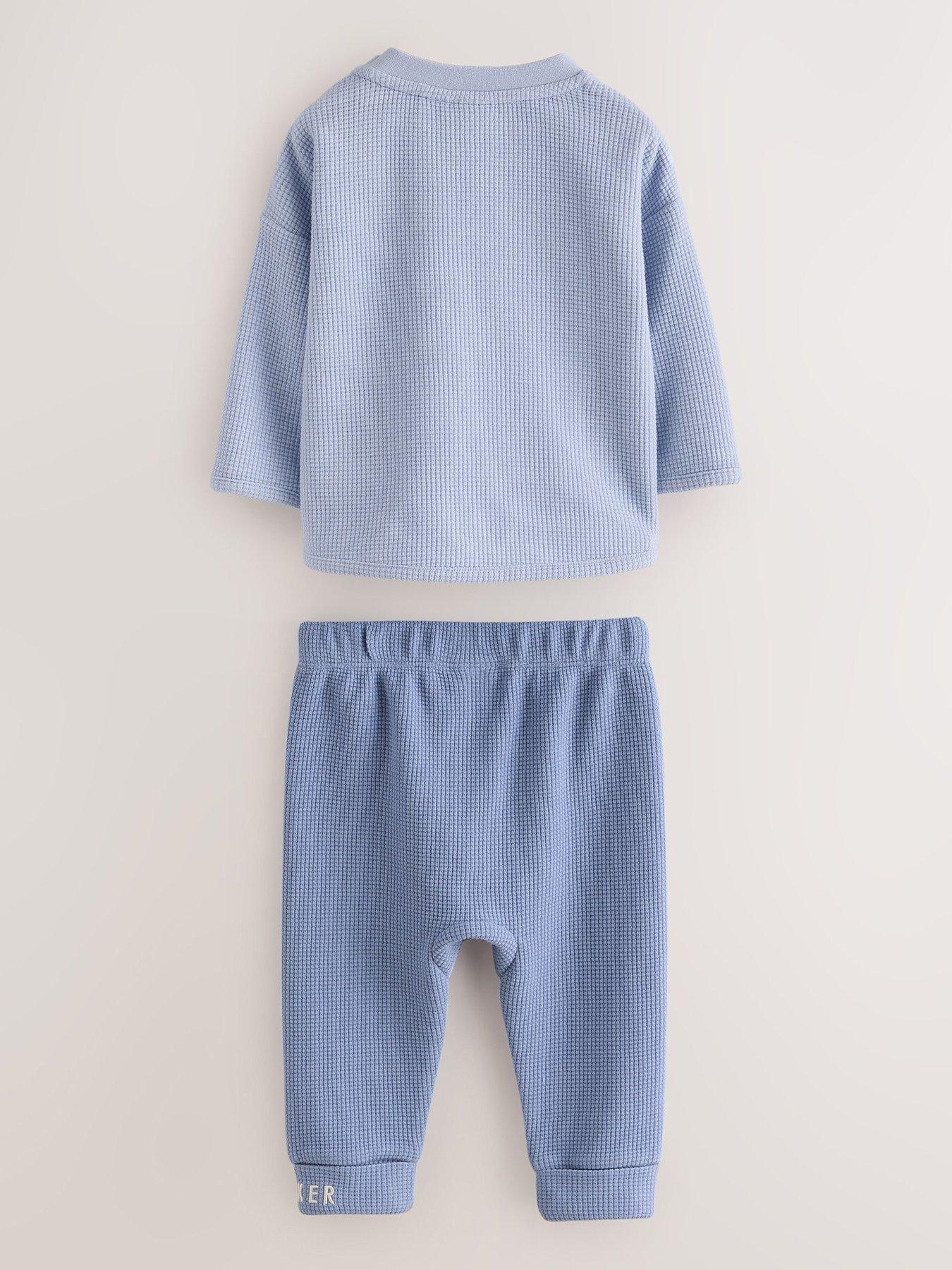 Image 3 of 7 of Baker by Ted Baker Baby Boys Waffle Textured 4 Piece Sweatshirt Set - Multi