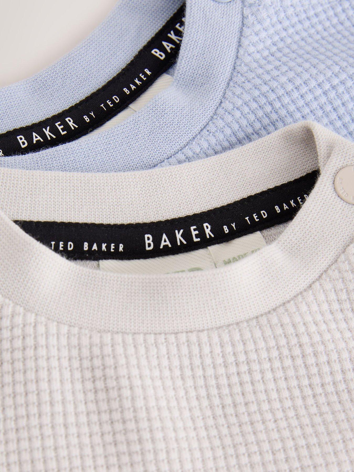 Image 5 of 7 of Baker by Ted Baker Baby Boys Waffle Textured 4 Piece Sweatshirt Set - Multi