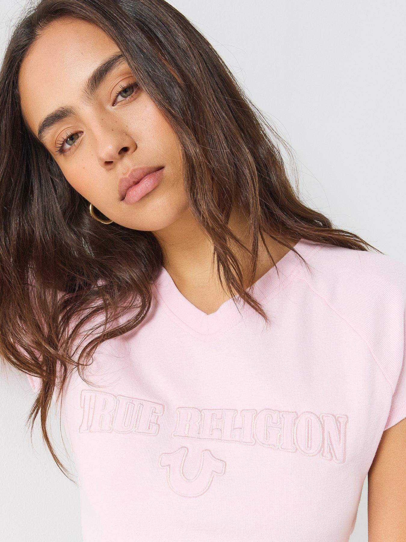 Image 4 of 6 of TRUE RELIGION Embroidered Washed Rib Baby Tee