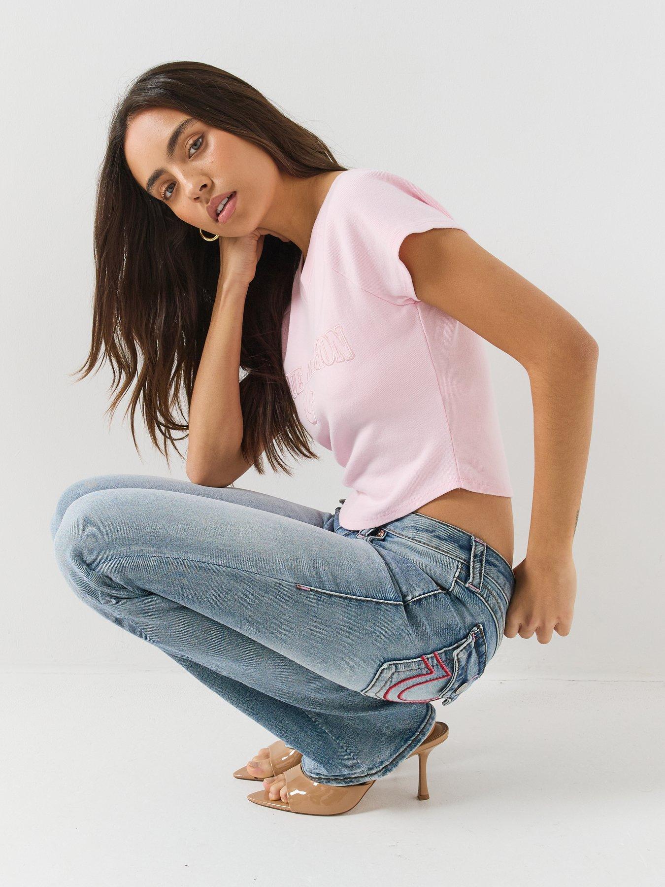 Image 6 of 6 of TRUE RELIGION Embroidered Washed Rib Baby Tee