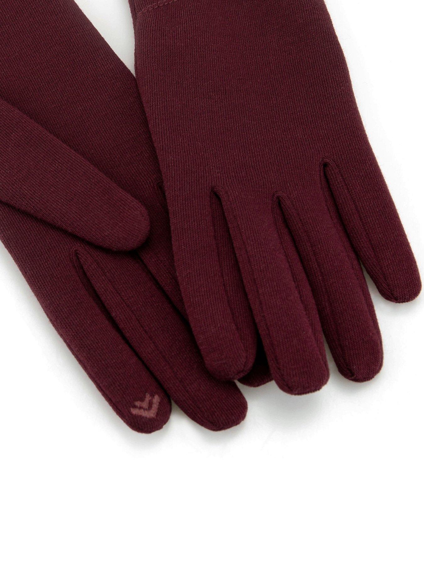 Image 3 of 5 of Totes Isotoner Totes Isotoner Womens Thermal Gloves With Smartouch - Burgundy