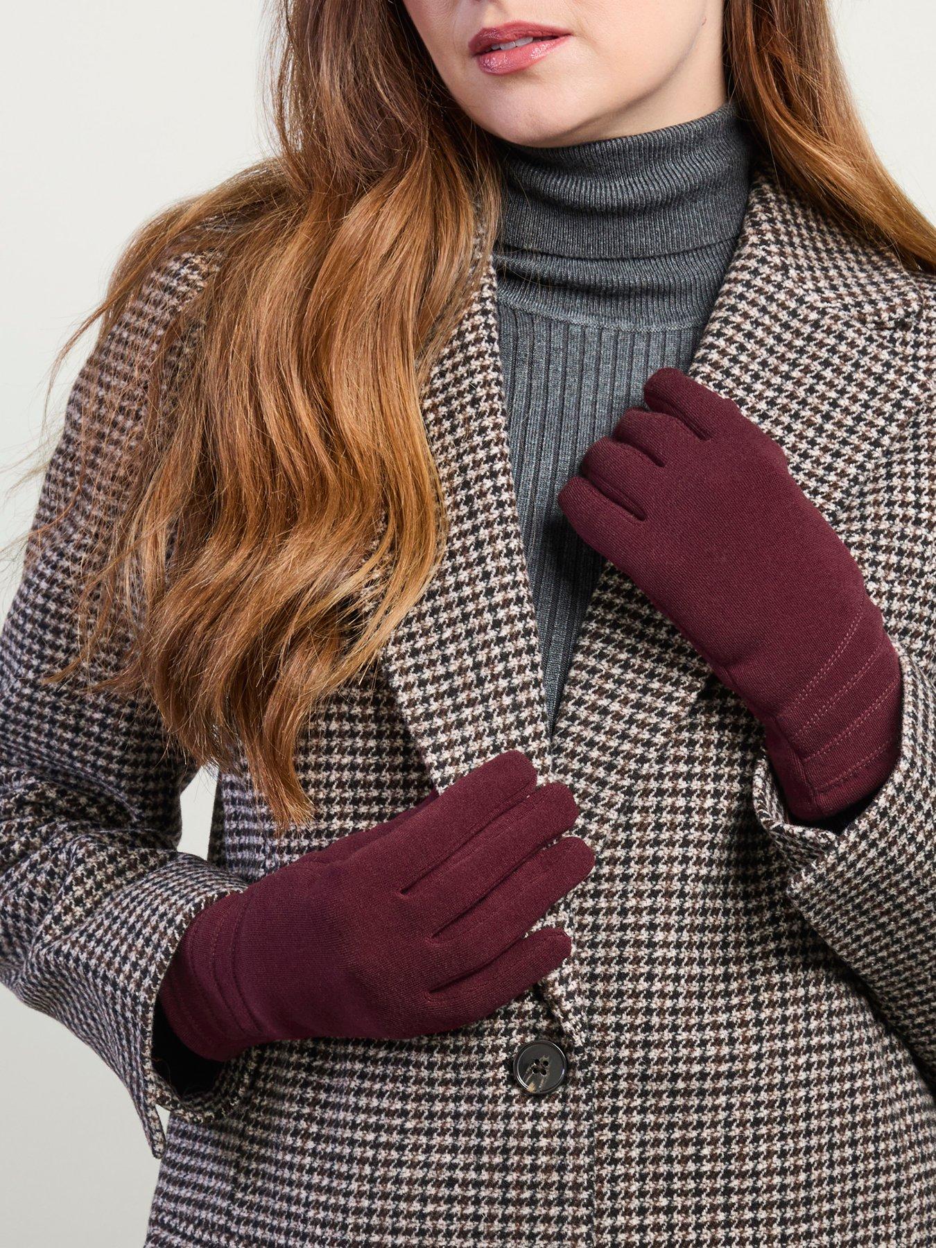 Image 5 of 5 of Totes Isotoner Totes Isotoner Womens Thermal Gloves With Smartouch - Burgundy