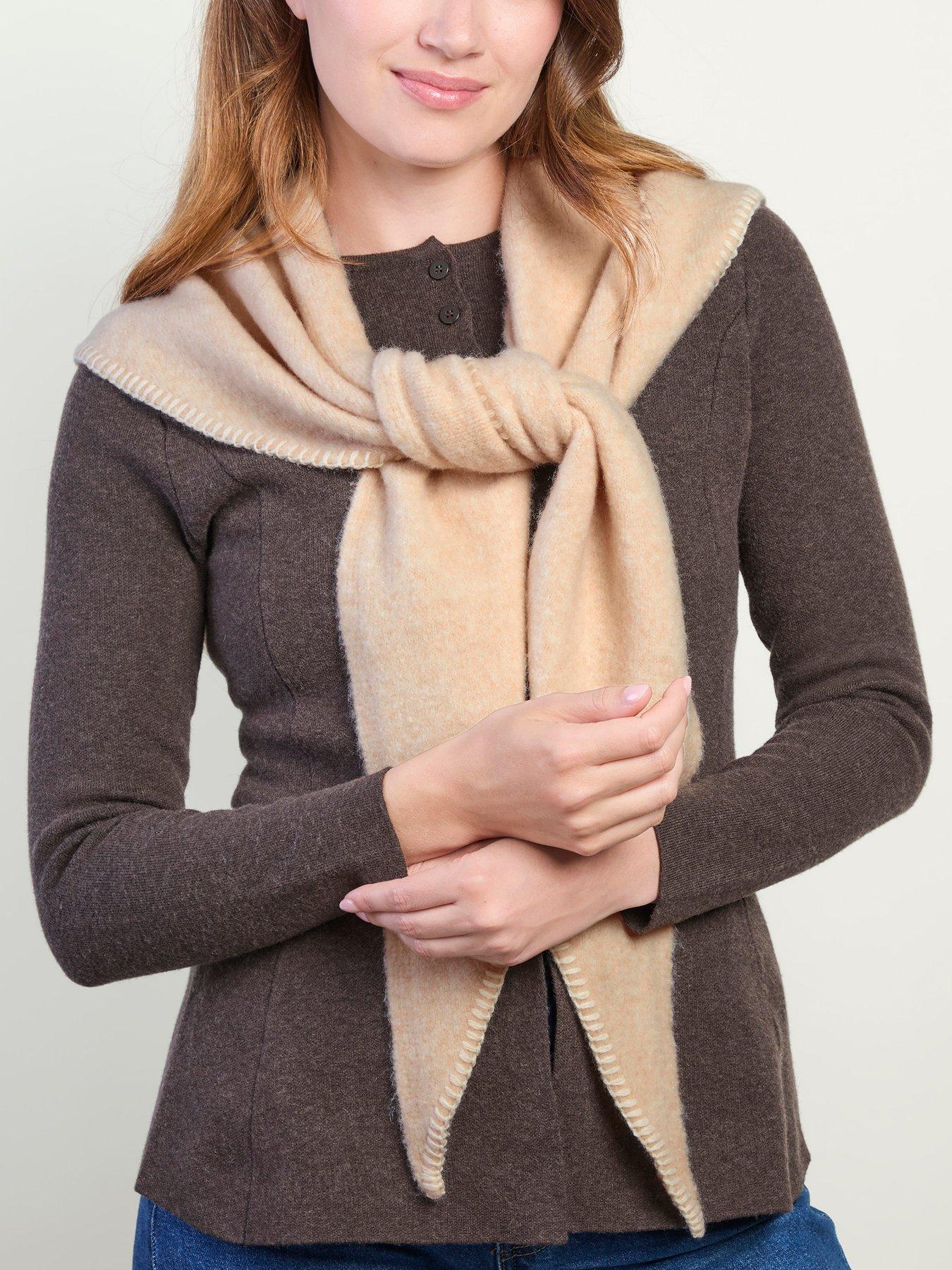 Image 5 of 6 of Totes Isotoner Womens Triangle Wool Blend Scarf - Beige