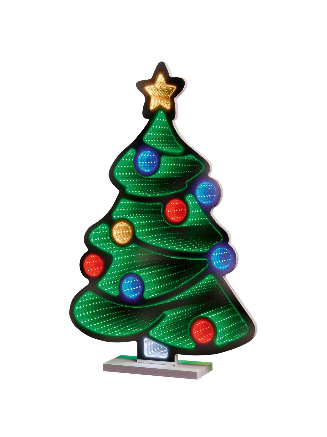 Image 1 of 5 of Premier Decorations 60cm Christmas Tree Infinity Mirror